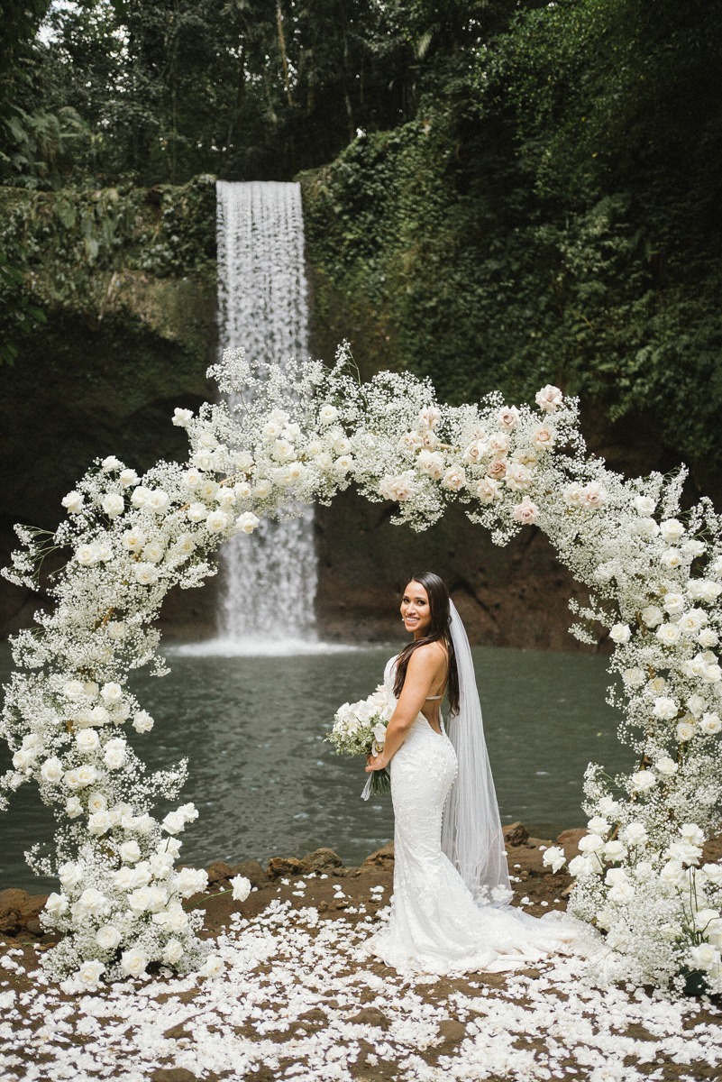 all white flower arch