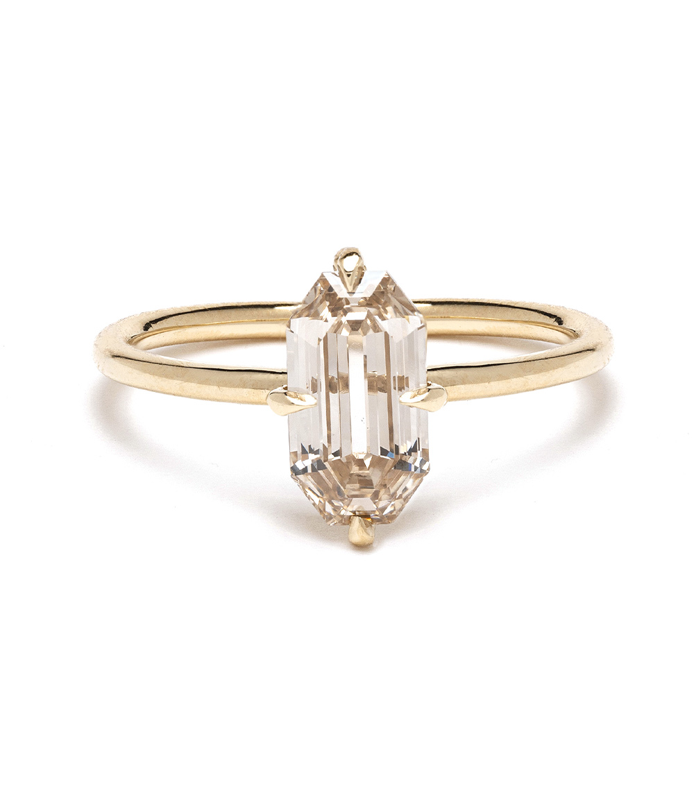 Simple Solitaire - 1_73ct Champagne Emerald Cut Diamond Engagement Ring