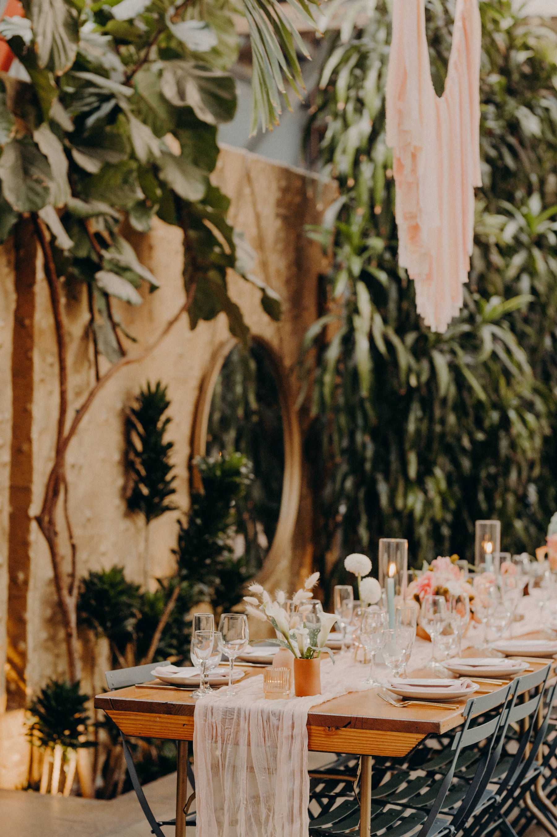 blush wedding table decor