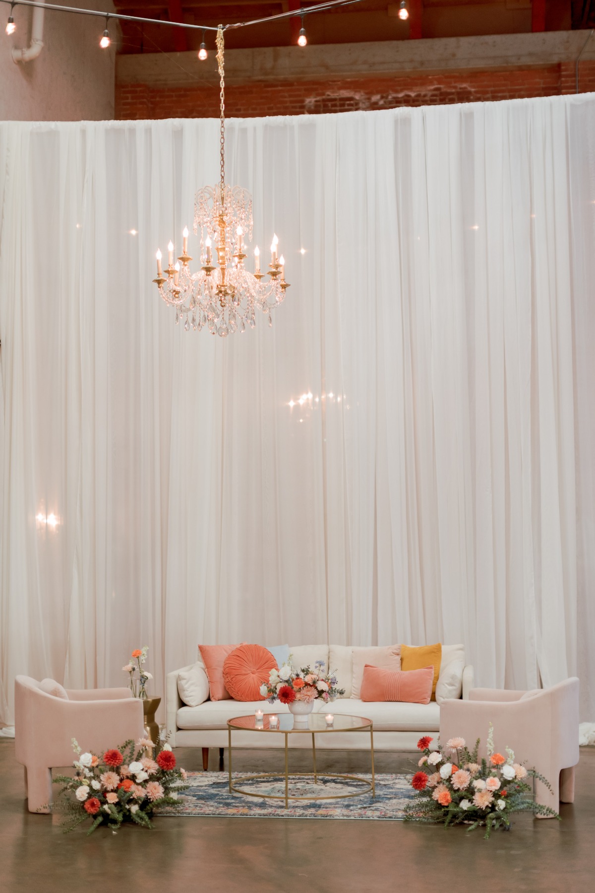 Pastel velvet lounge