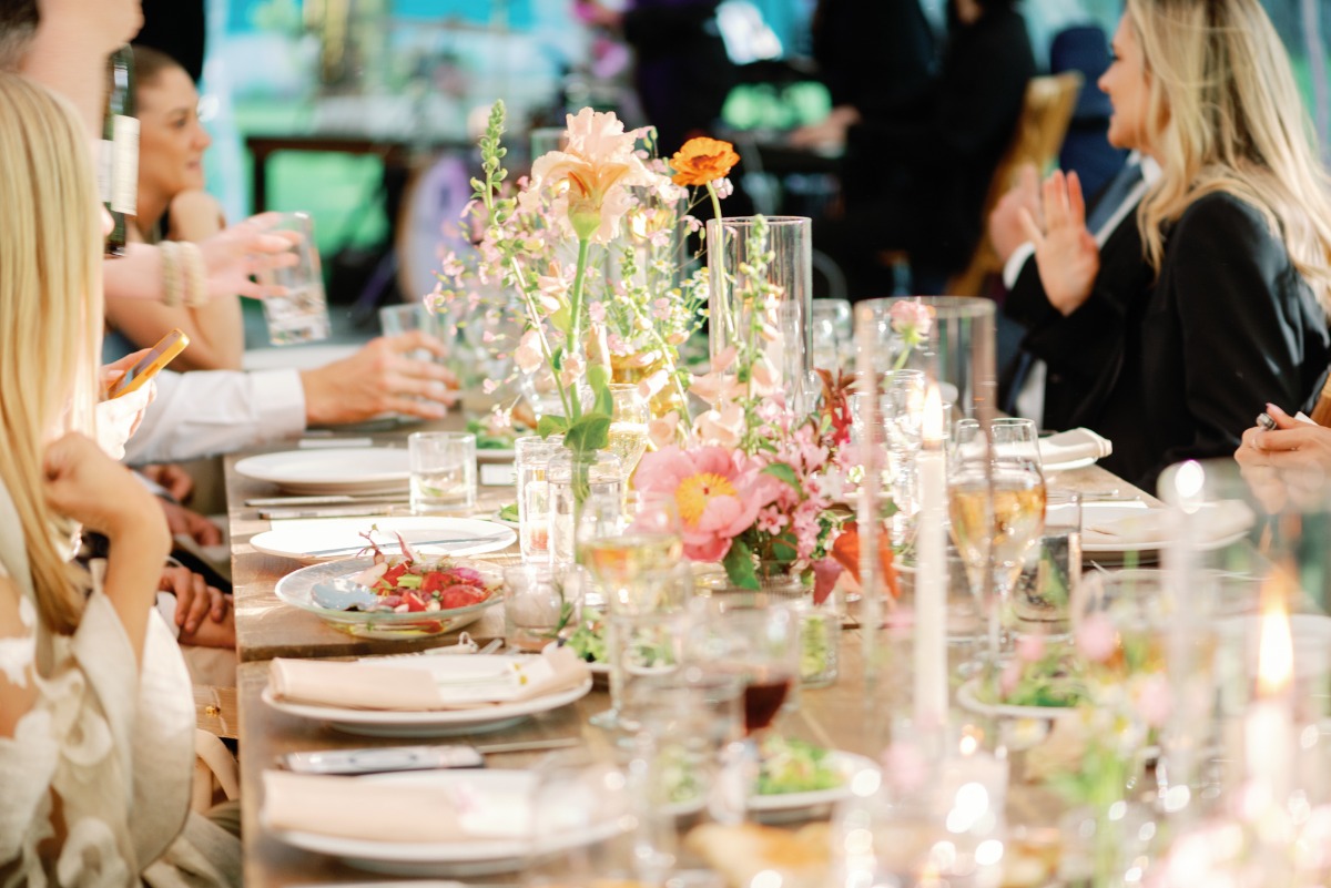 Farm to fork wedding dinner party