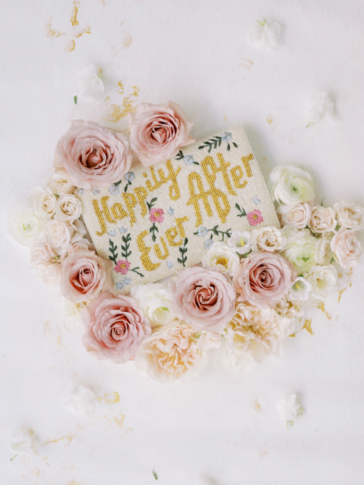 beaded happily ever after bridal clutch