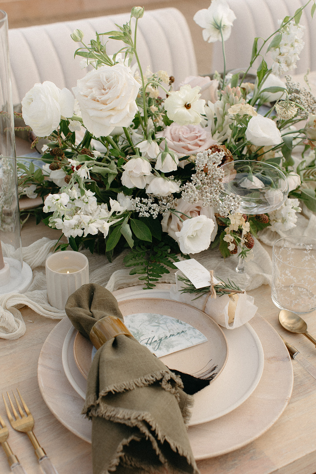 natural linens for wedding reception