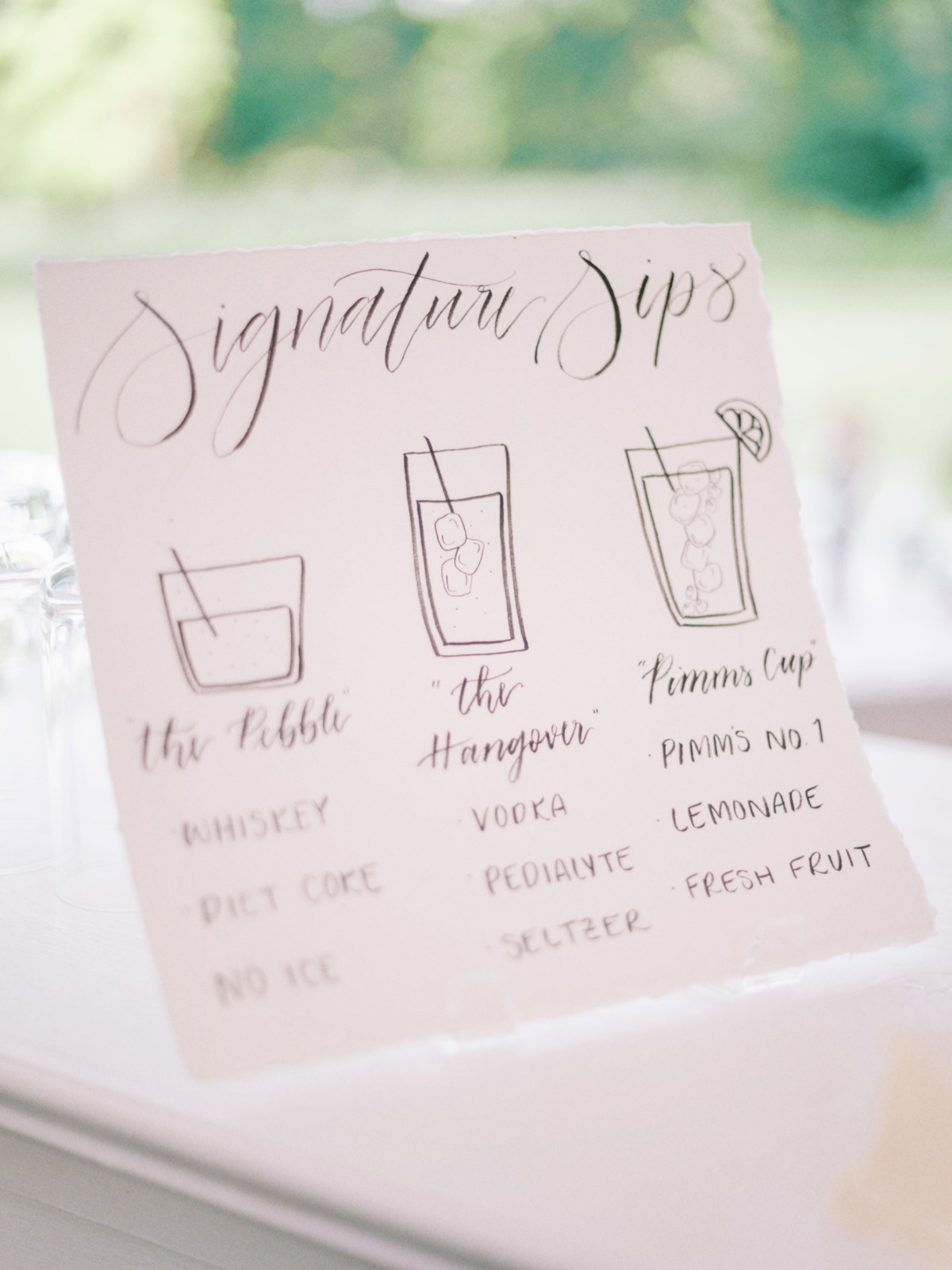 illustrated signature cocktail menu