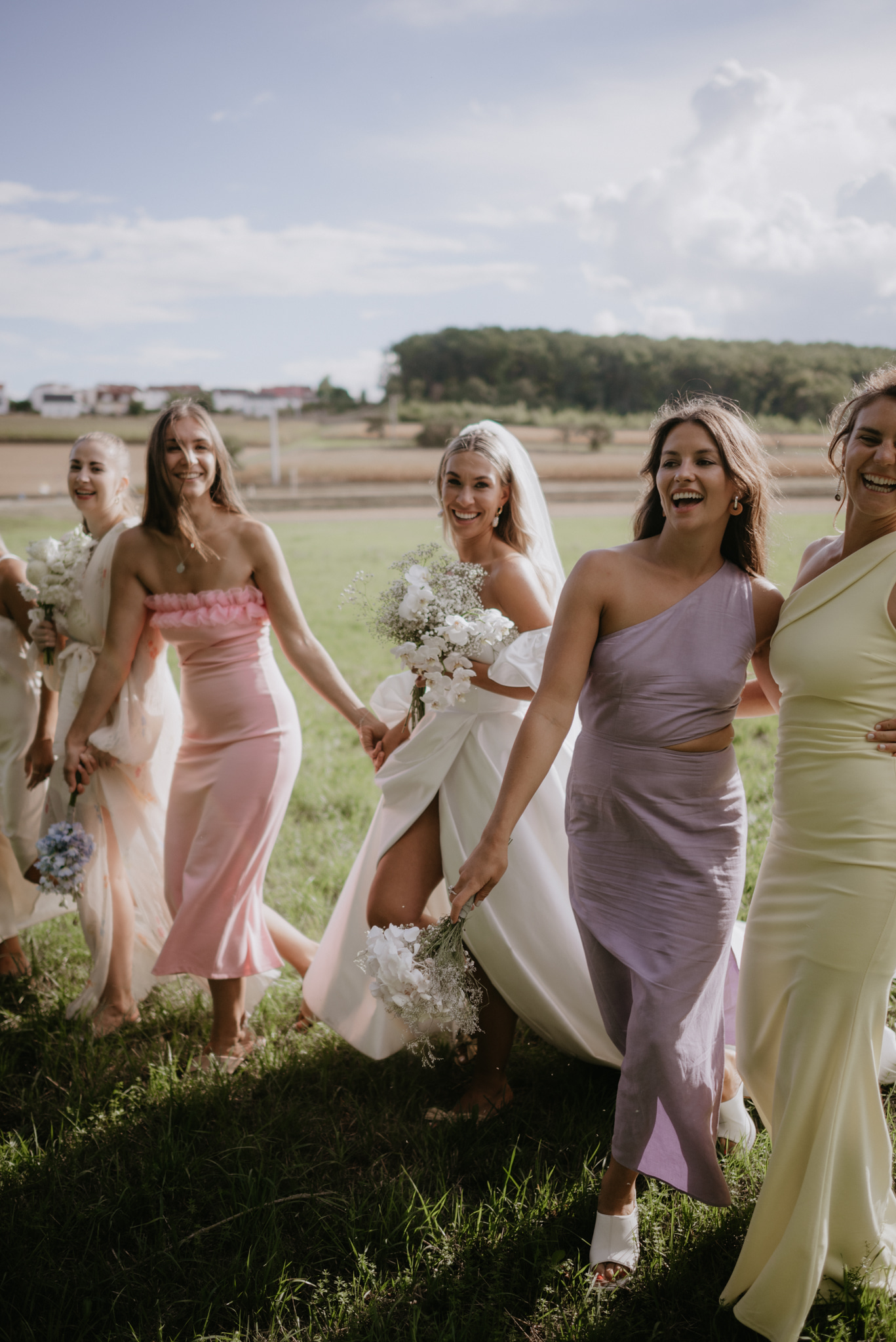 multicolor bridesmaid dresses