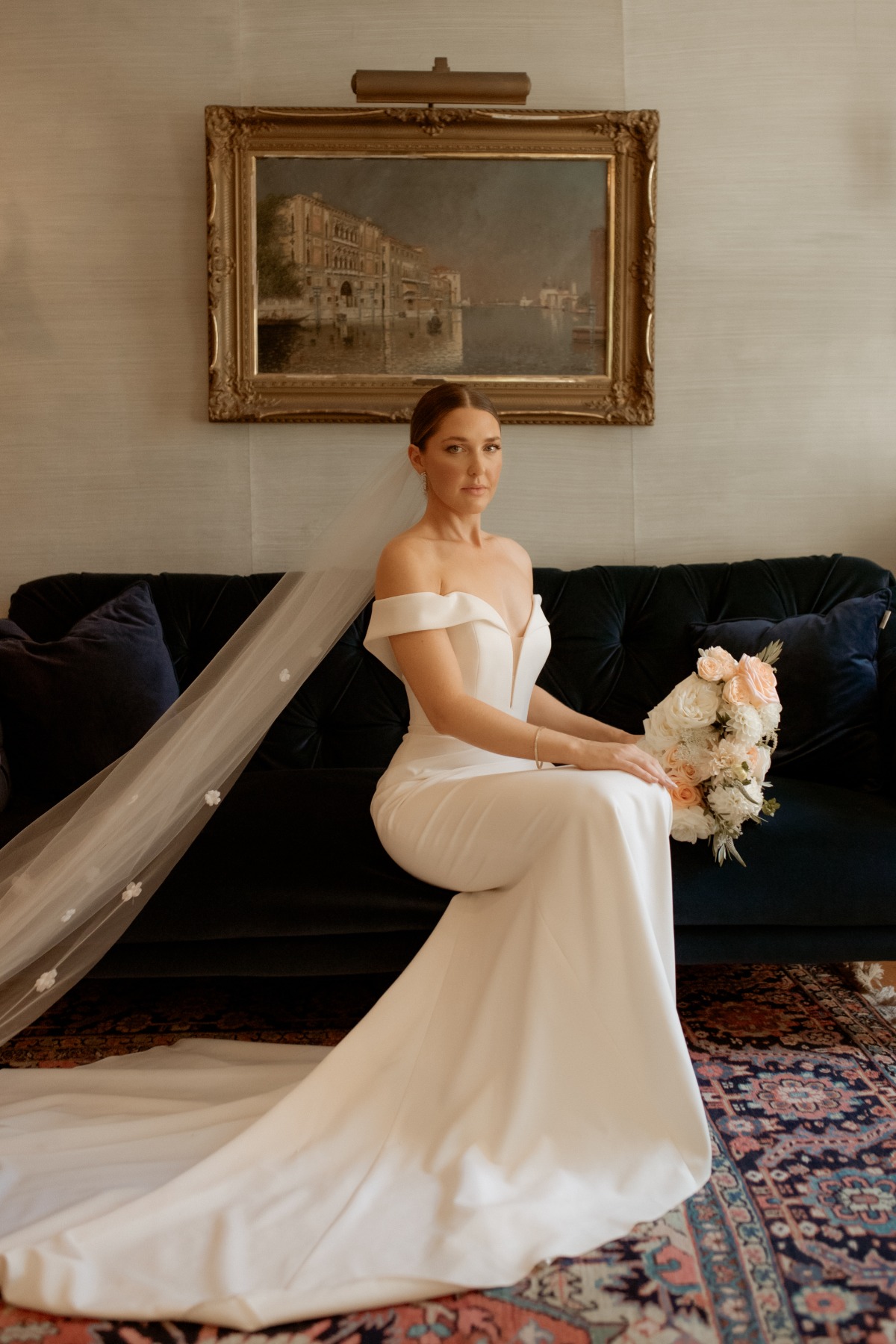 structured wedding gown