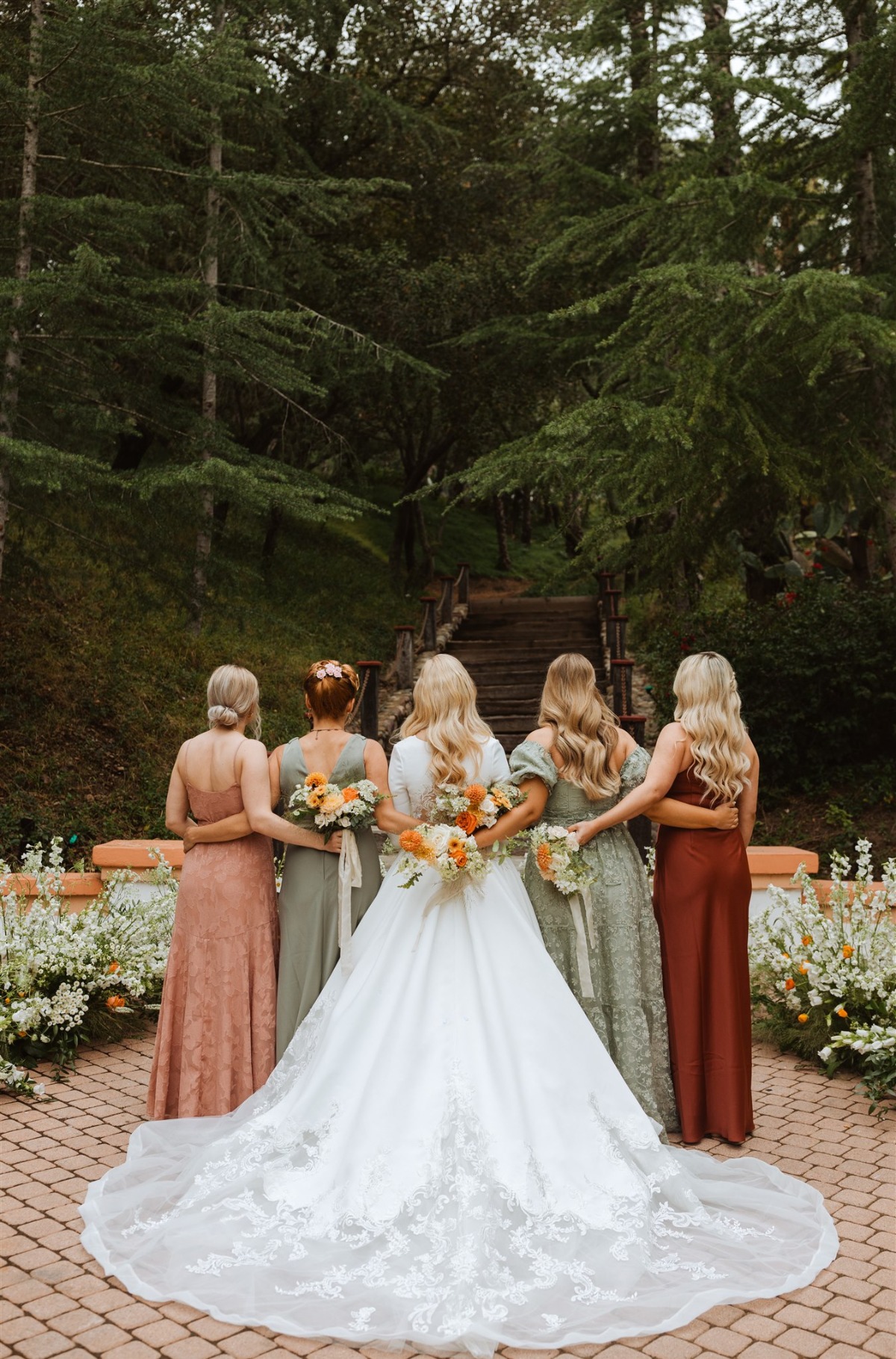 fall colored bridesmaids