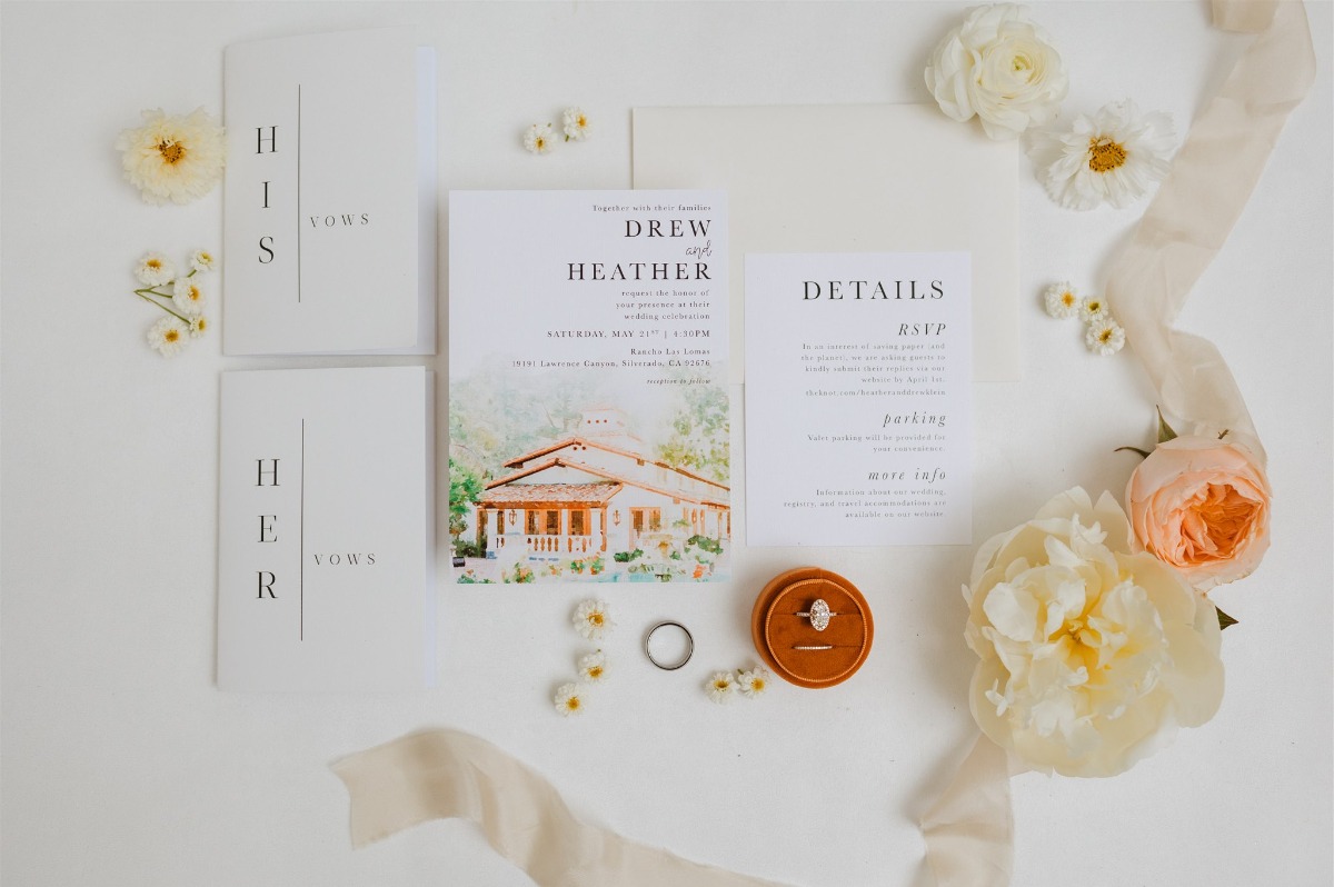 custom venue wedding invitations