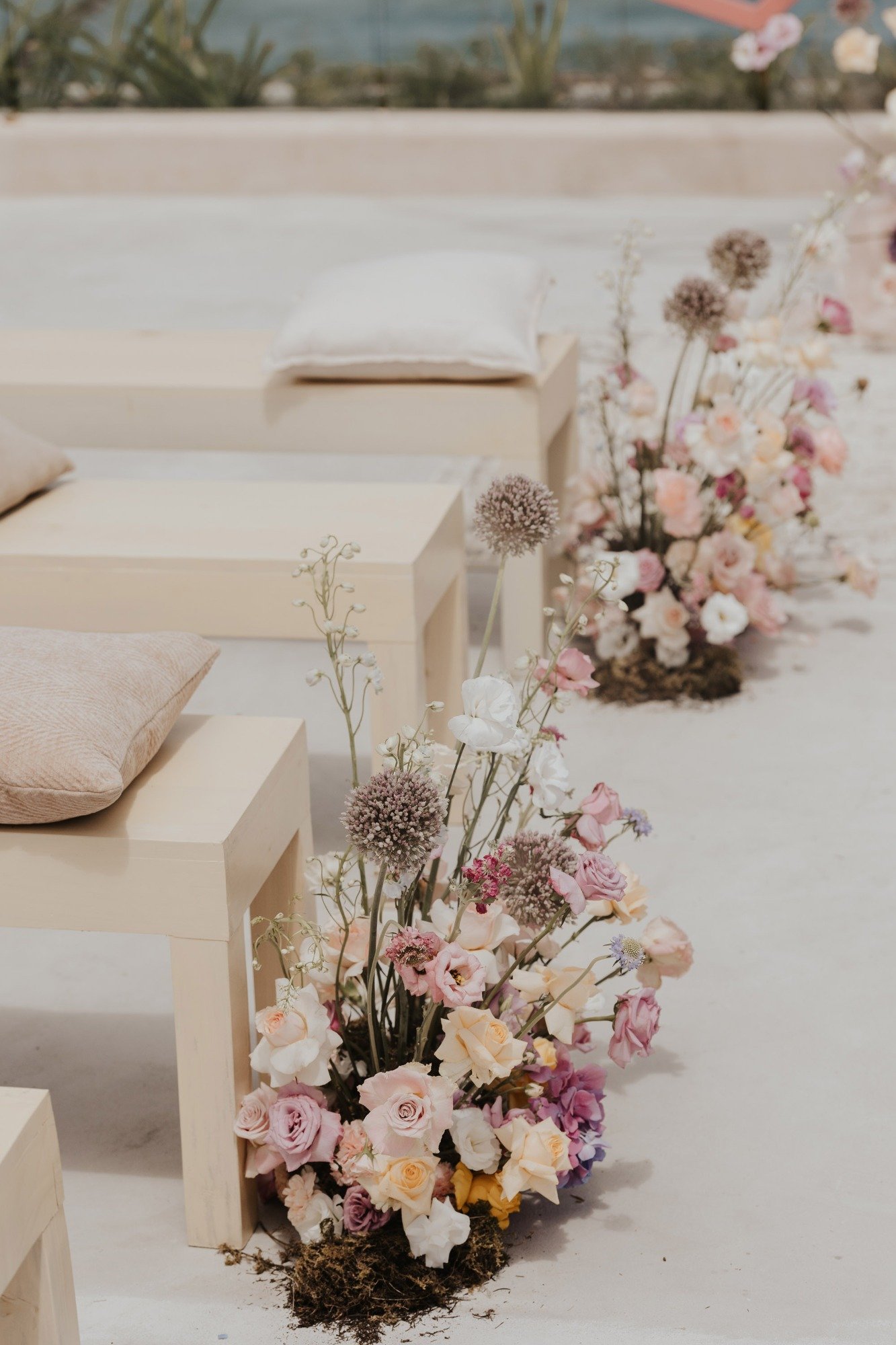 organic wedding floral arrangement 
