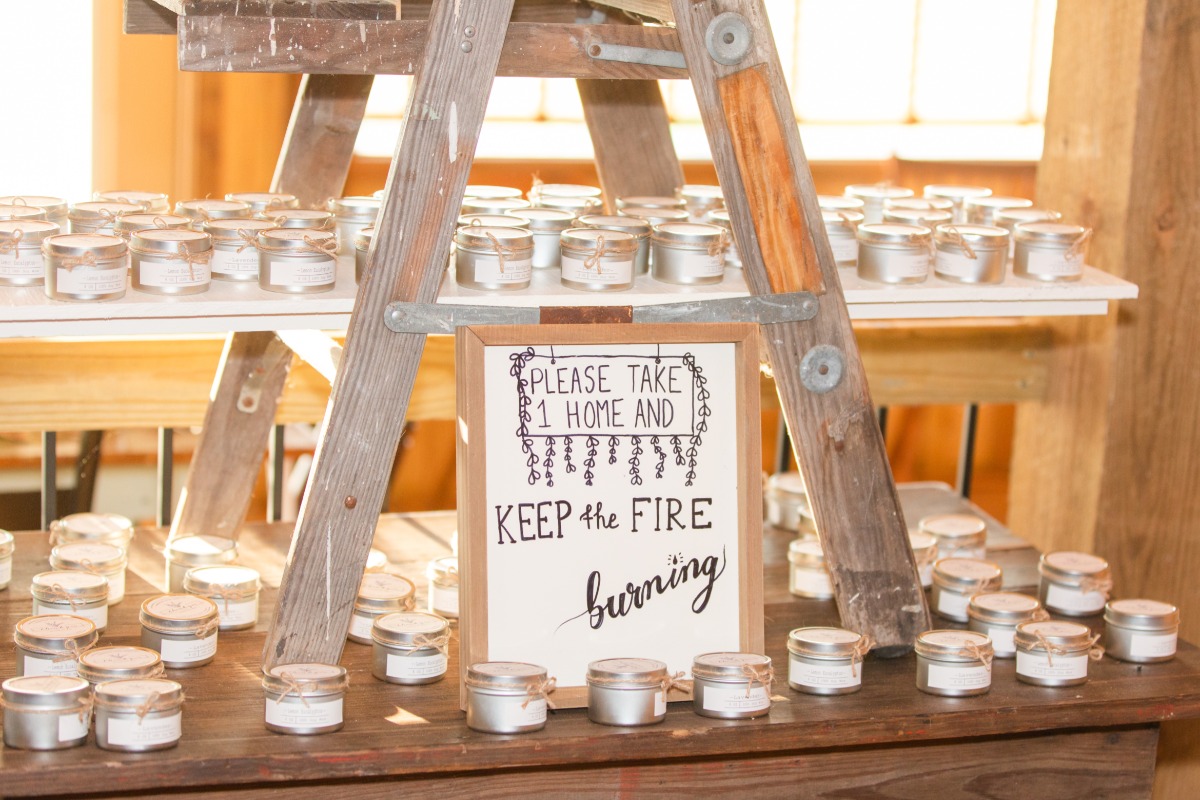 Handmade candle wedding favors