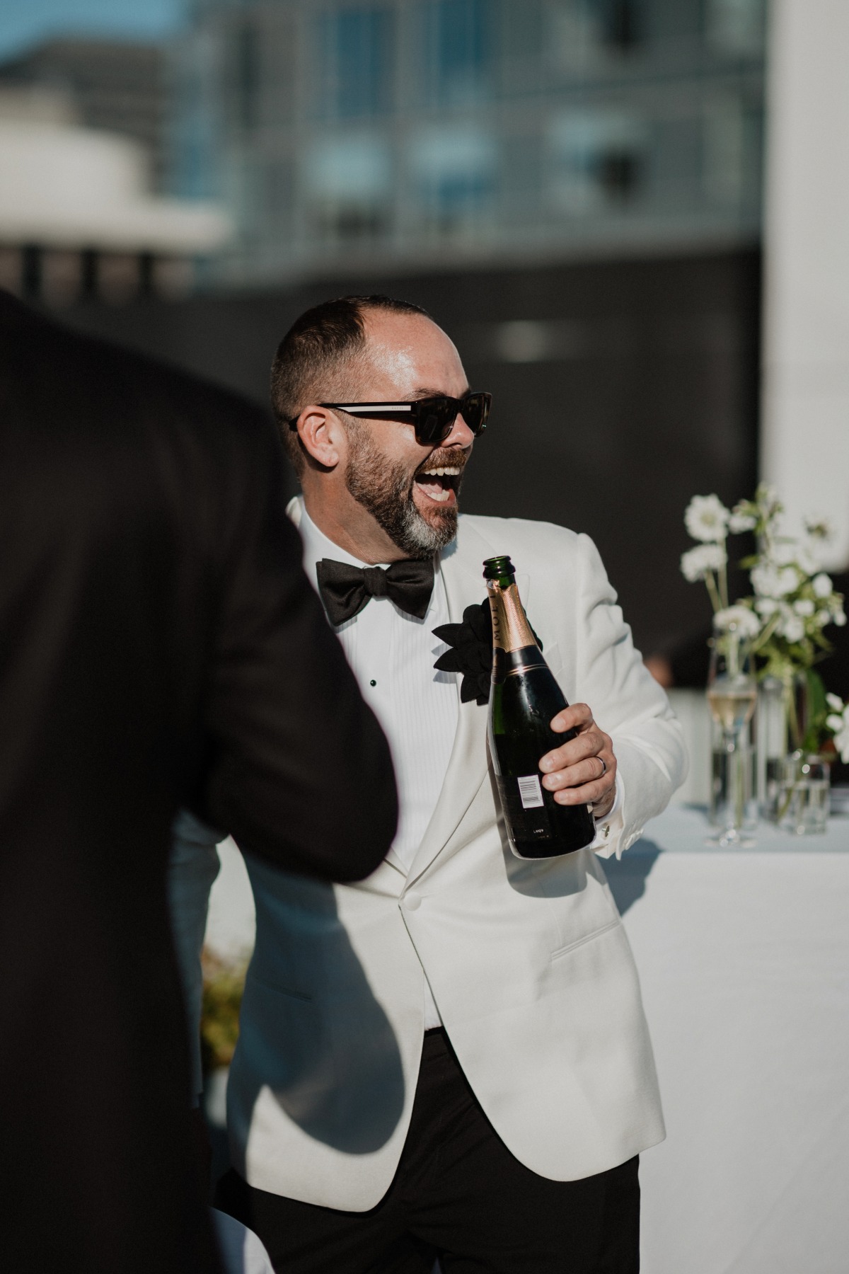 Groom with champagne 