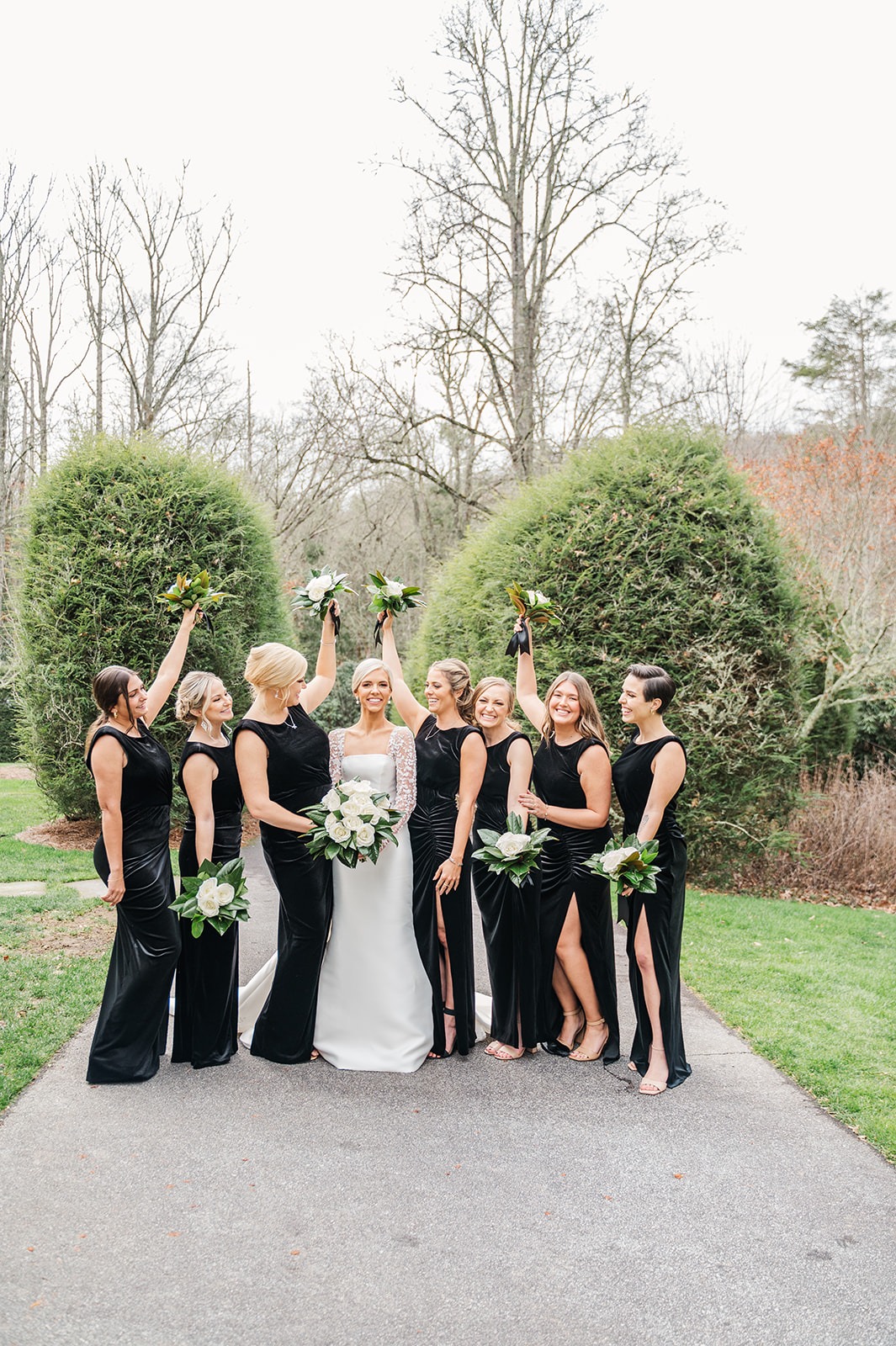 All black bridesmaids dresses 