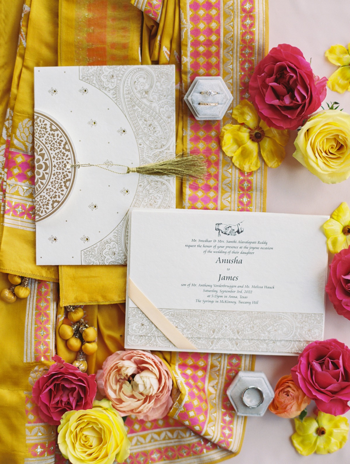 Indian-inspired wedding stationery