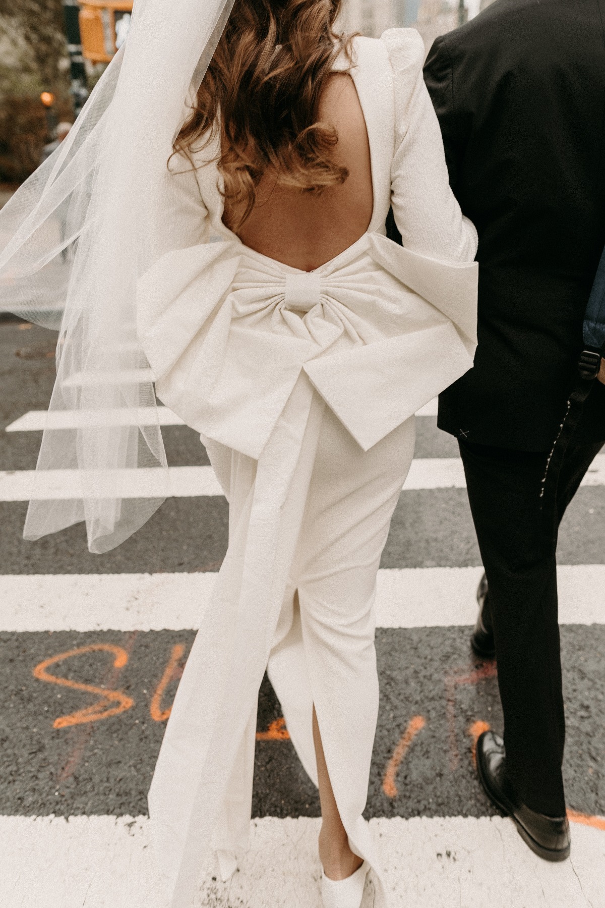 bow-backed wedding dress