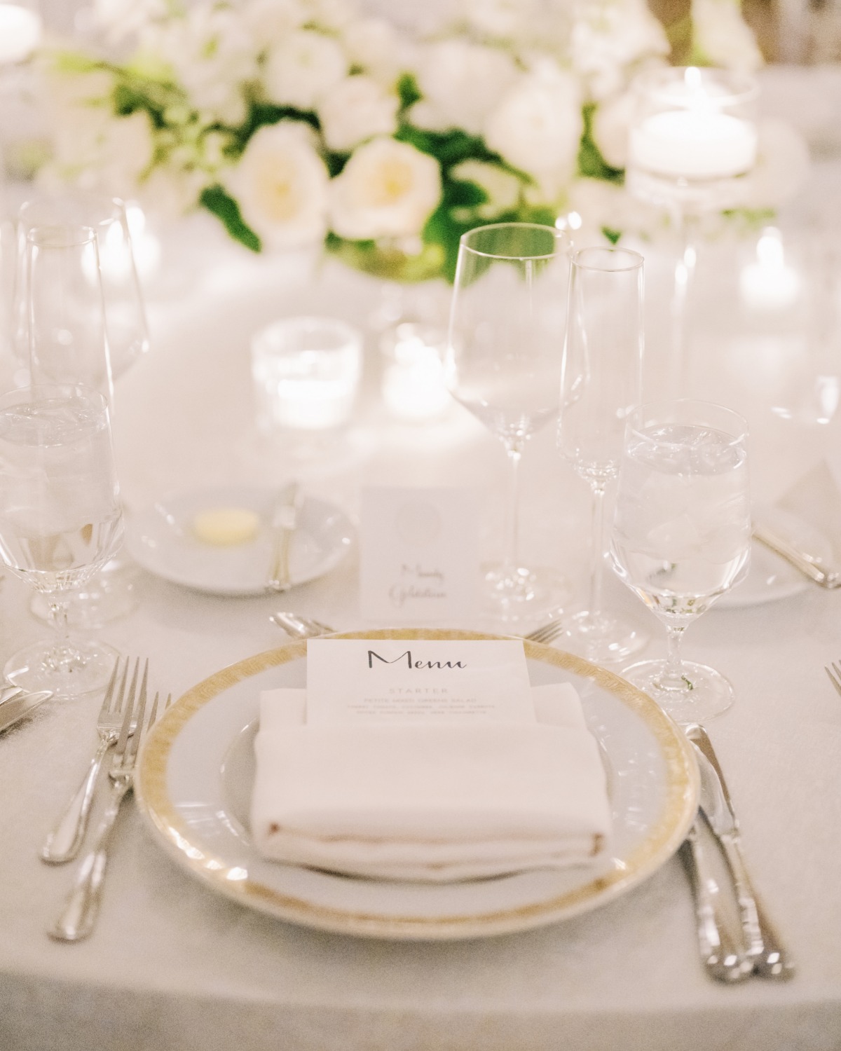 gold-rimmed place settings