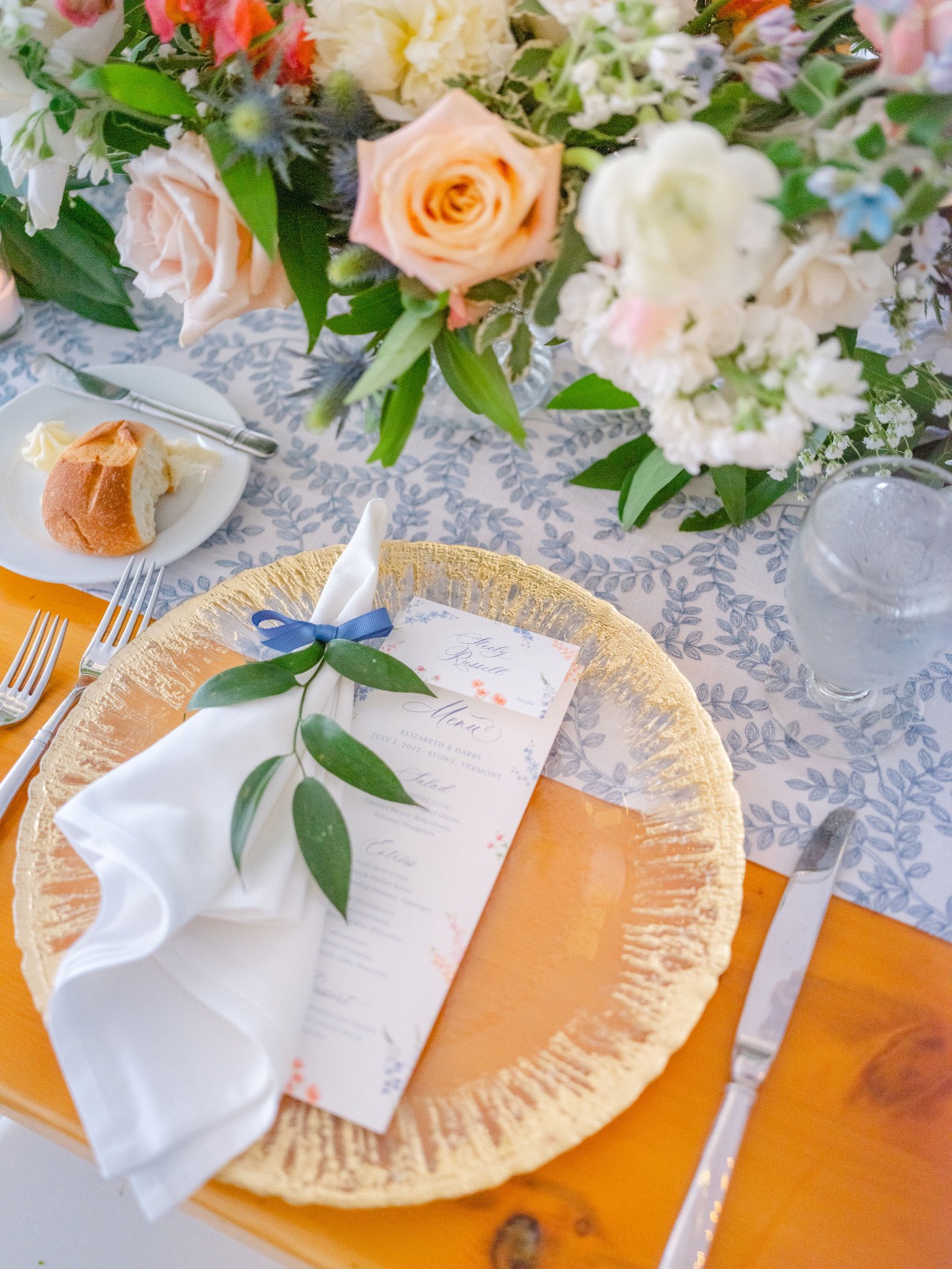 patterned wedding place-settings