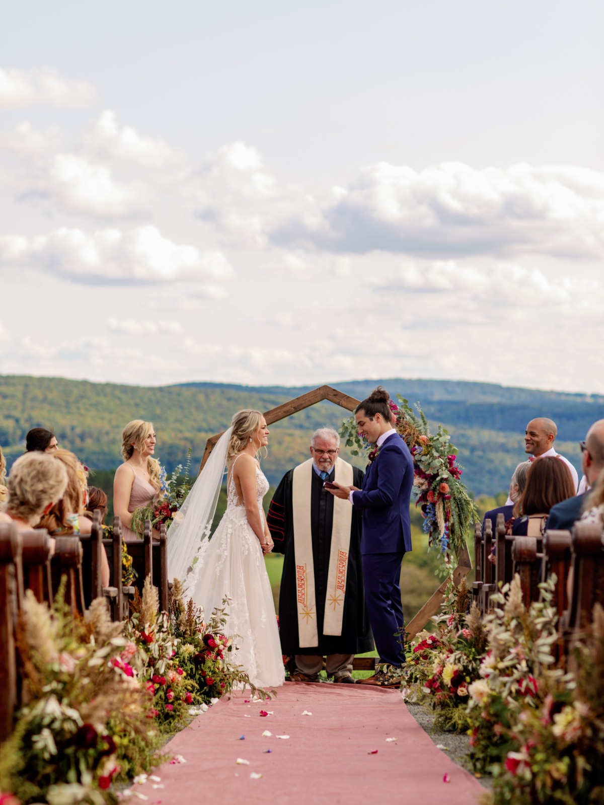 Mountainside wedding ceremony
