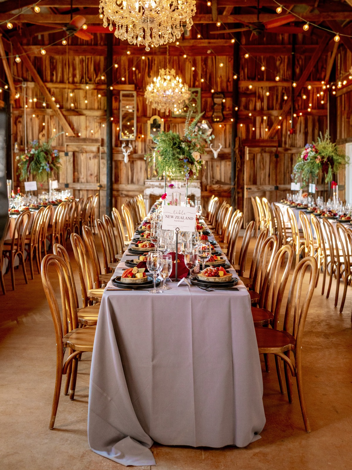 Rustic farmhouse wedding reception