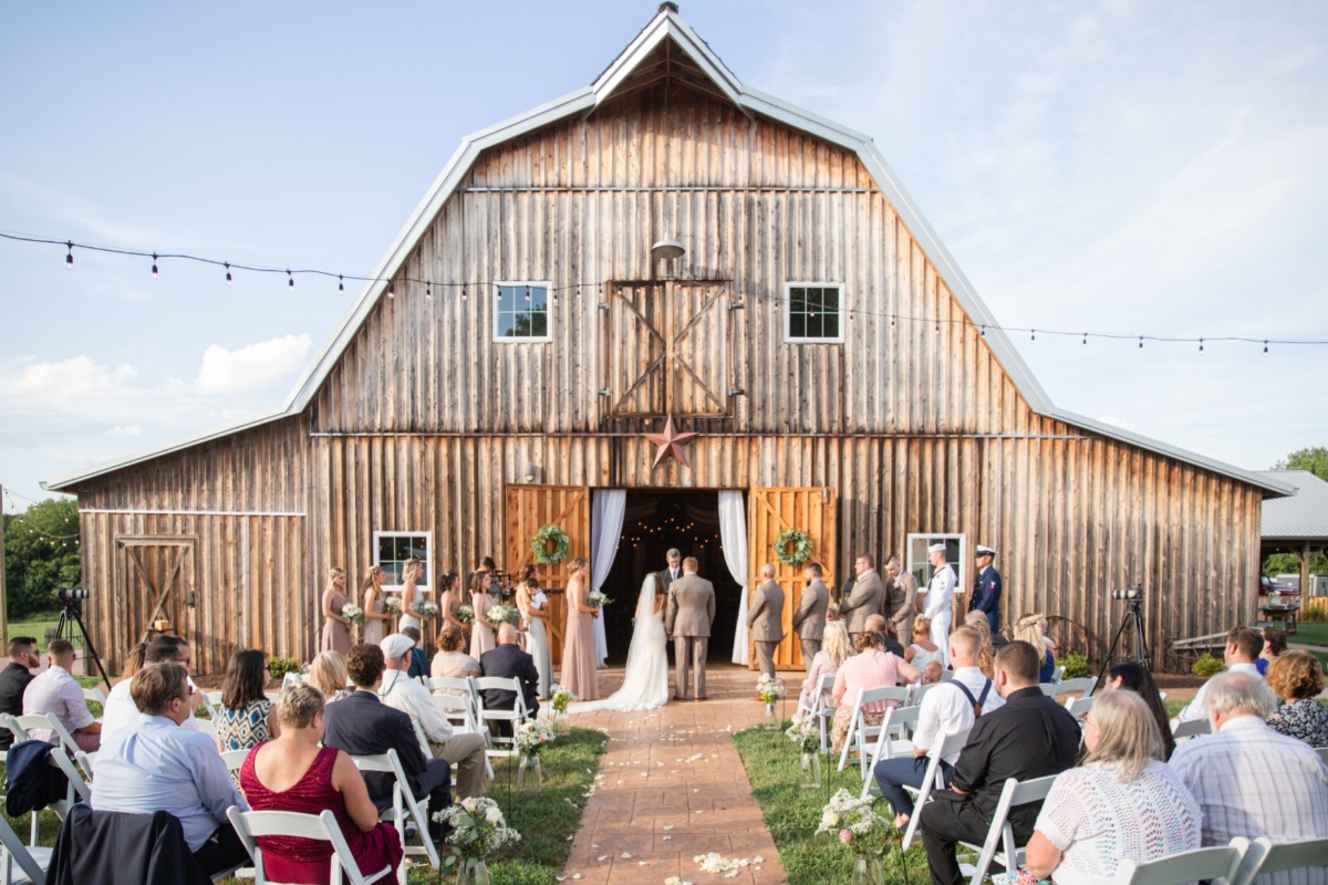 Genuine barn wedding venue ceremony