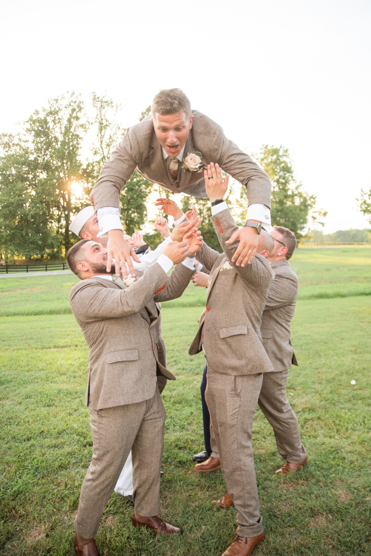 Playful groomsmen photos