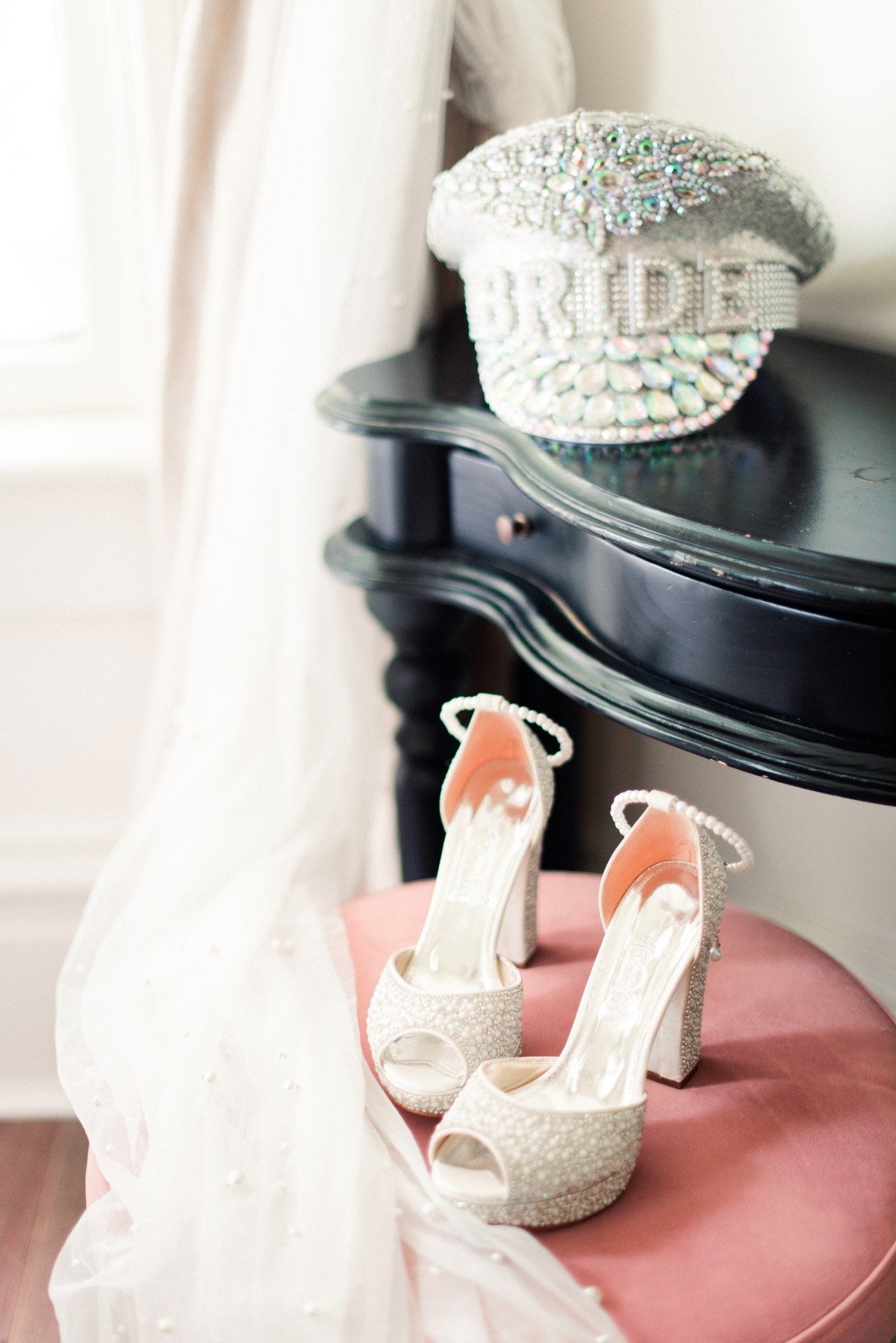 Glamorous rhinestone wedding heels