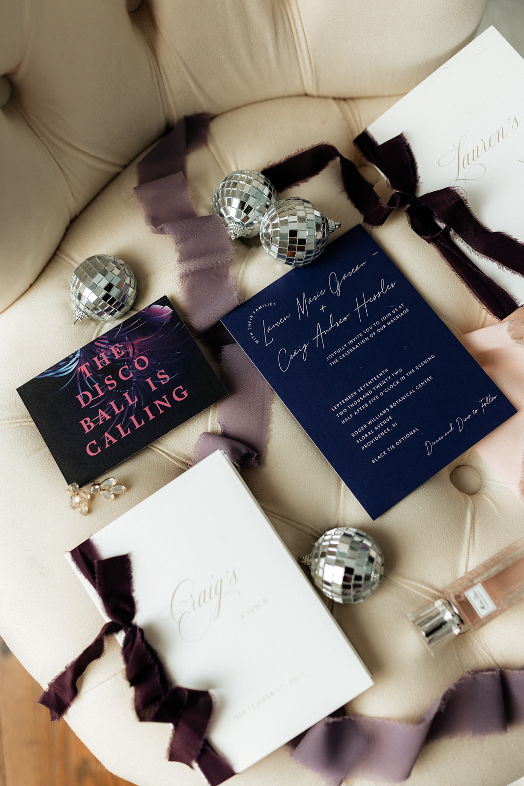 dicso-inspired wedding invitations