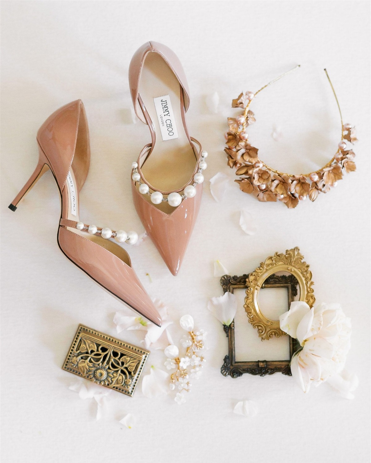 colorful wedding shoes with pearls