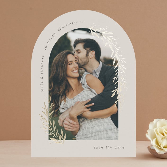 Rounded save the date from Minted