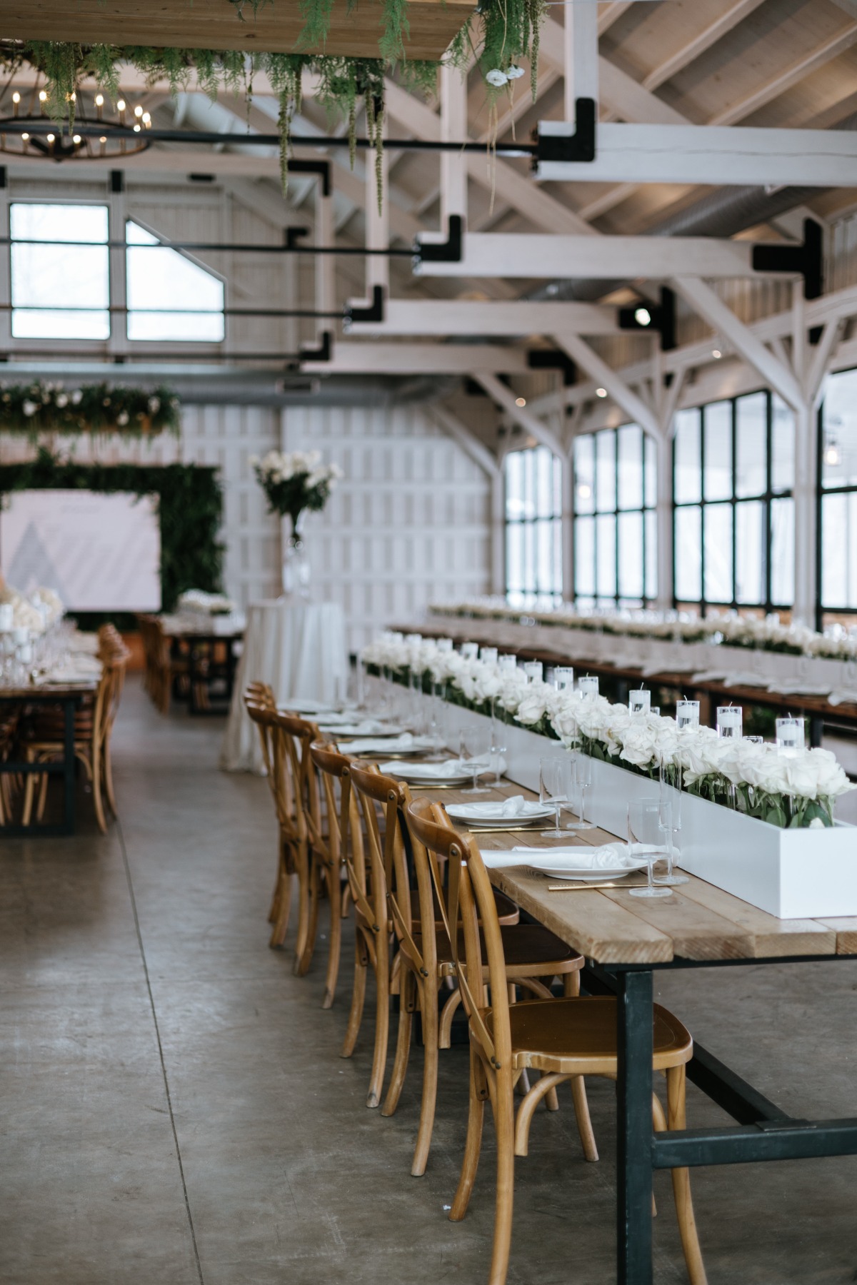 wood accents for wedding reception