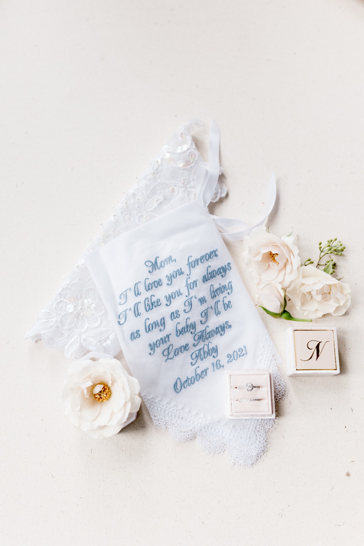 hand-embroidered handkerchiefs for wedding gifts