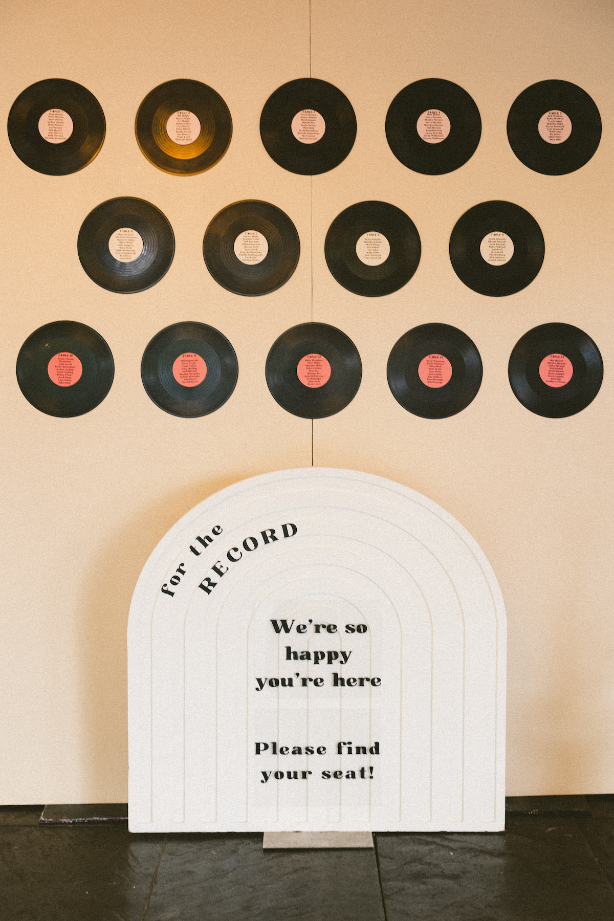 seating wall with records