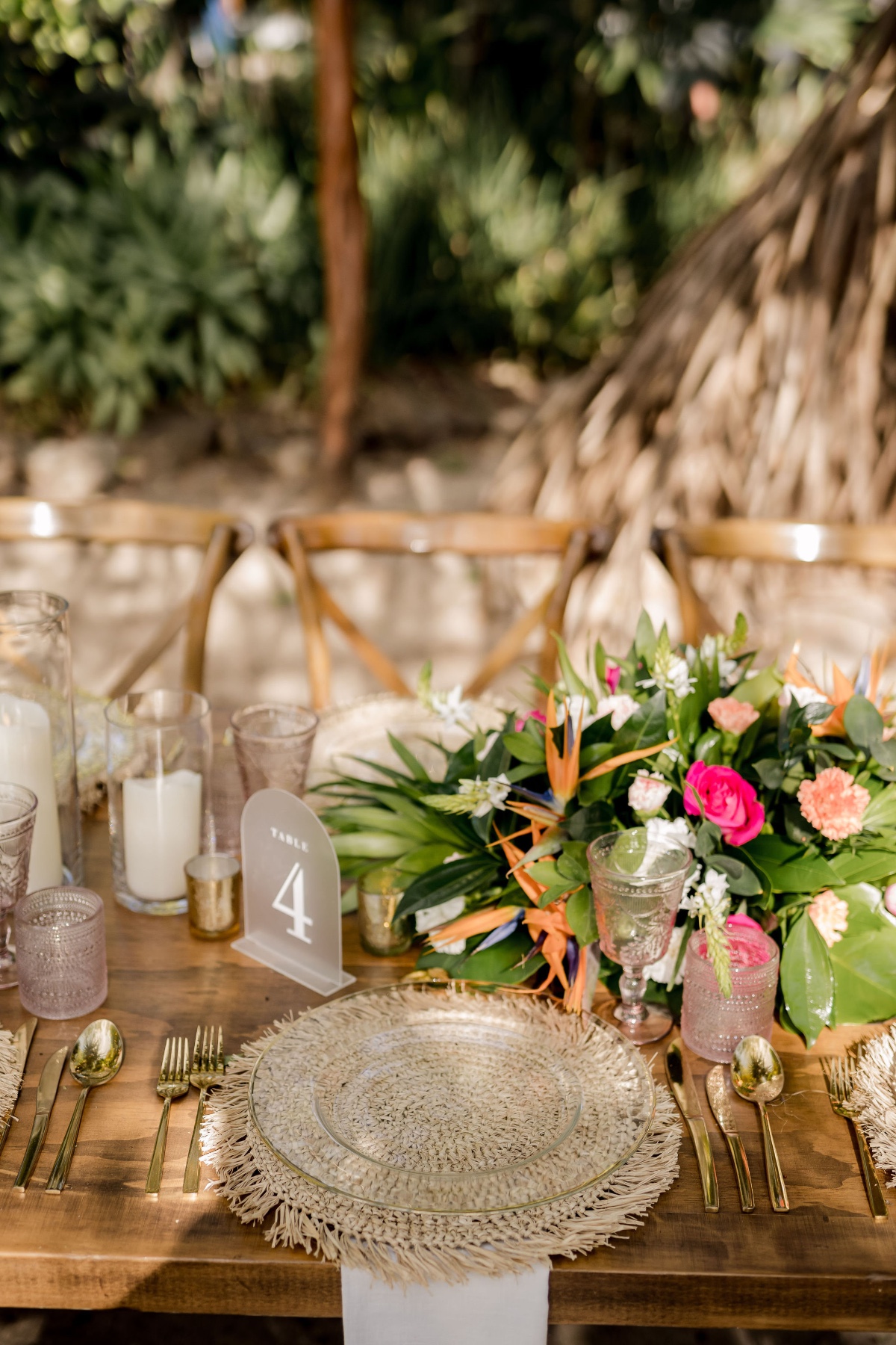 tropical wedding placesettings