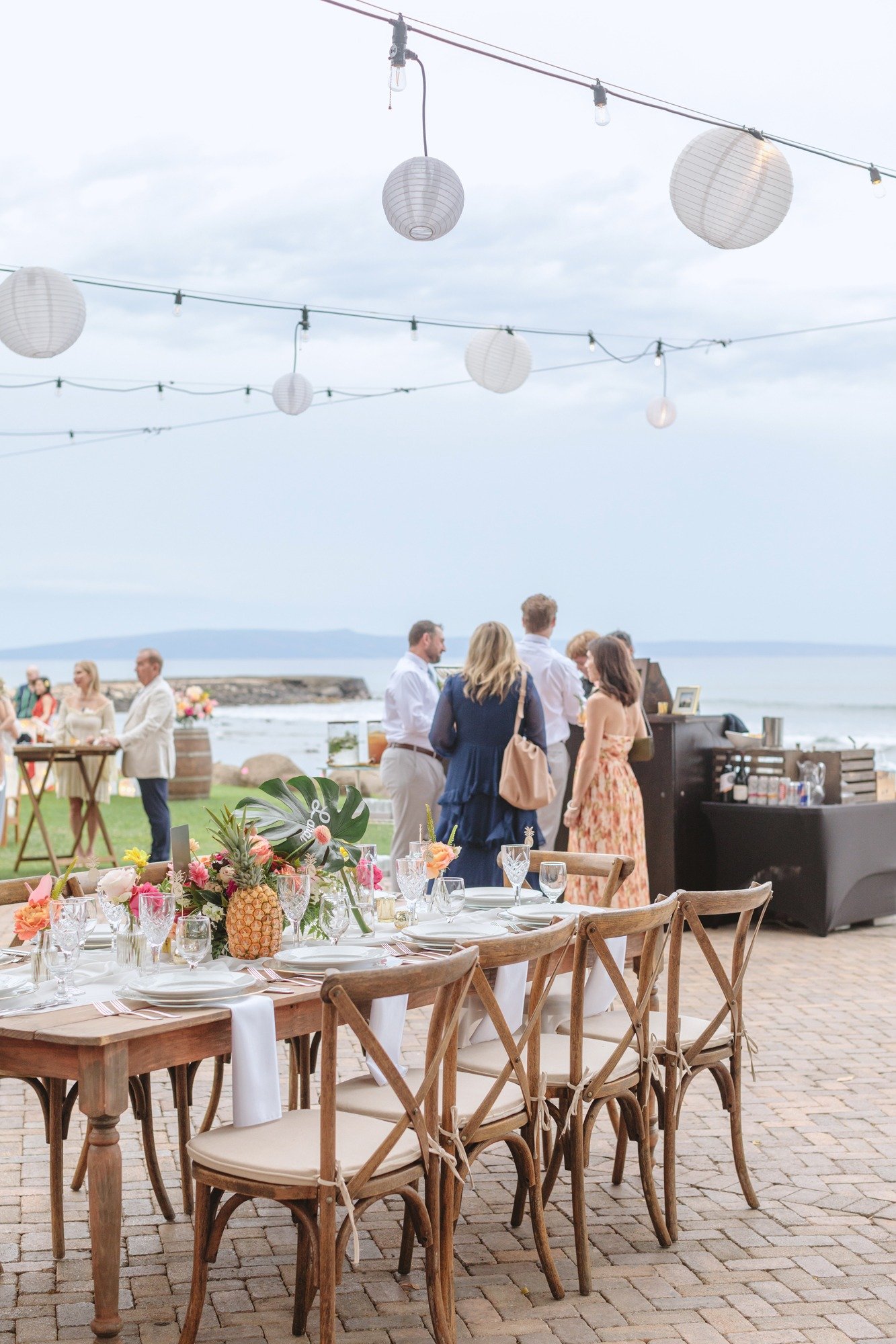 tropical outdoor patio wedding reception