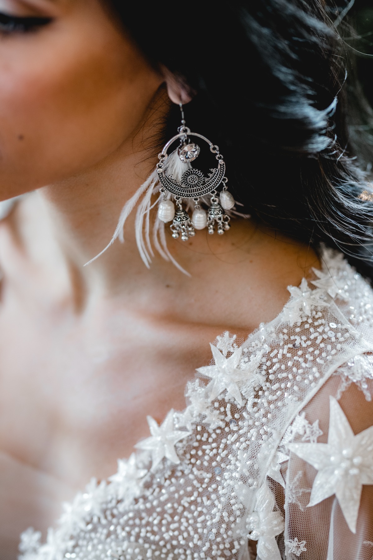 boho chandelier wedding earrings