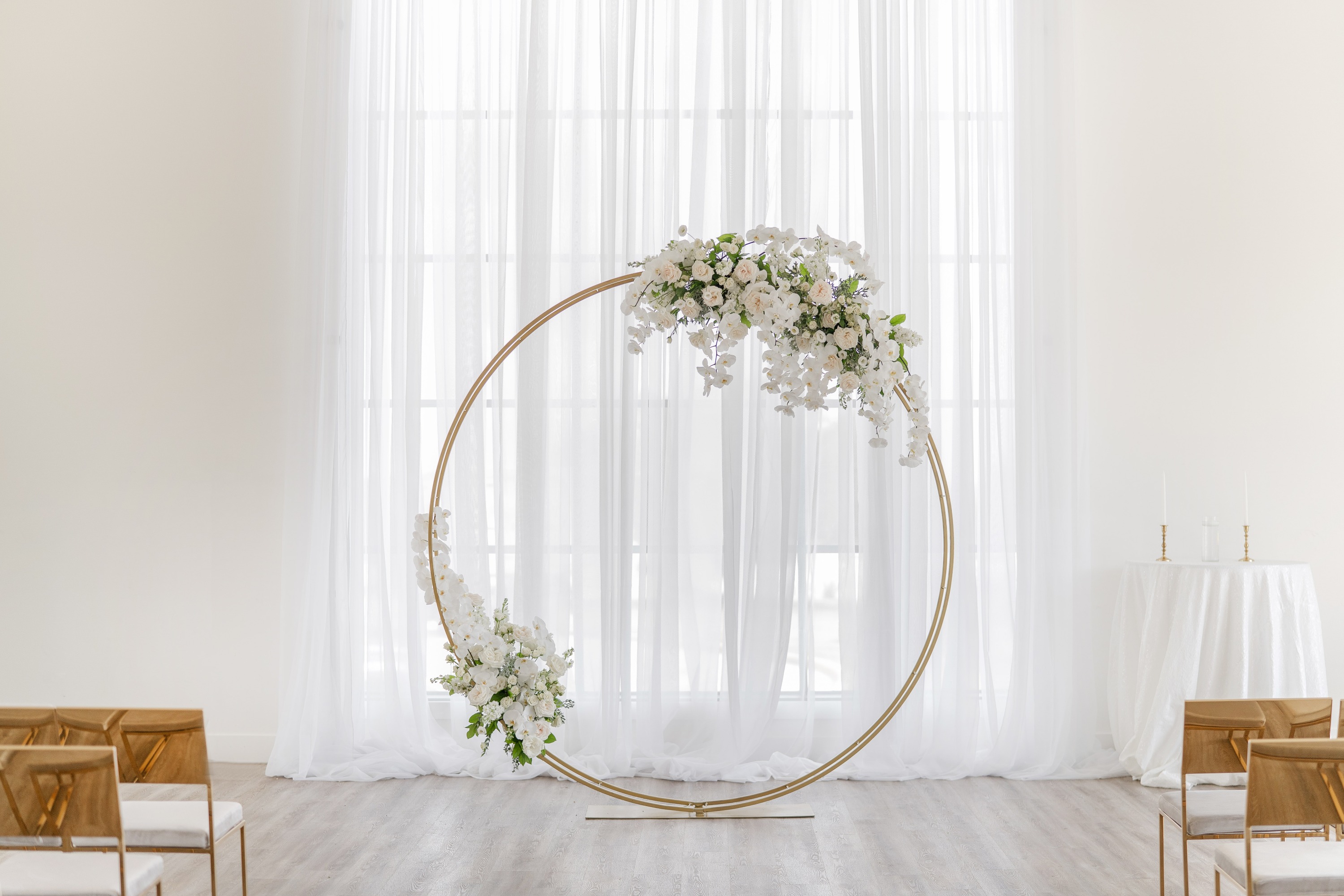 wedding ceremony flower hoop