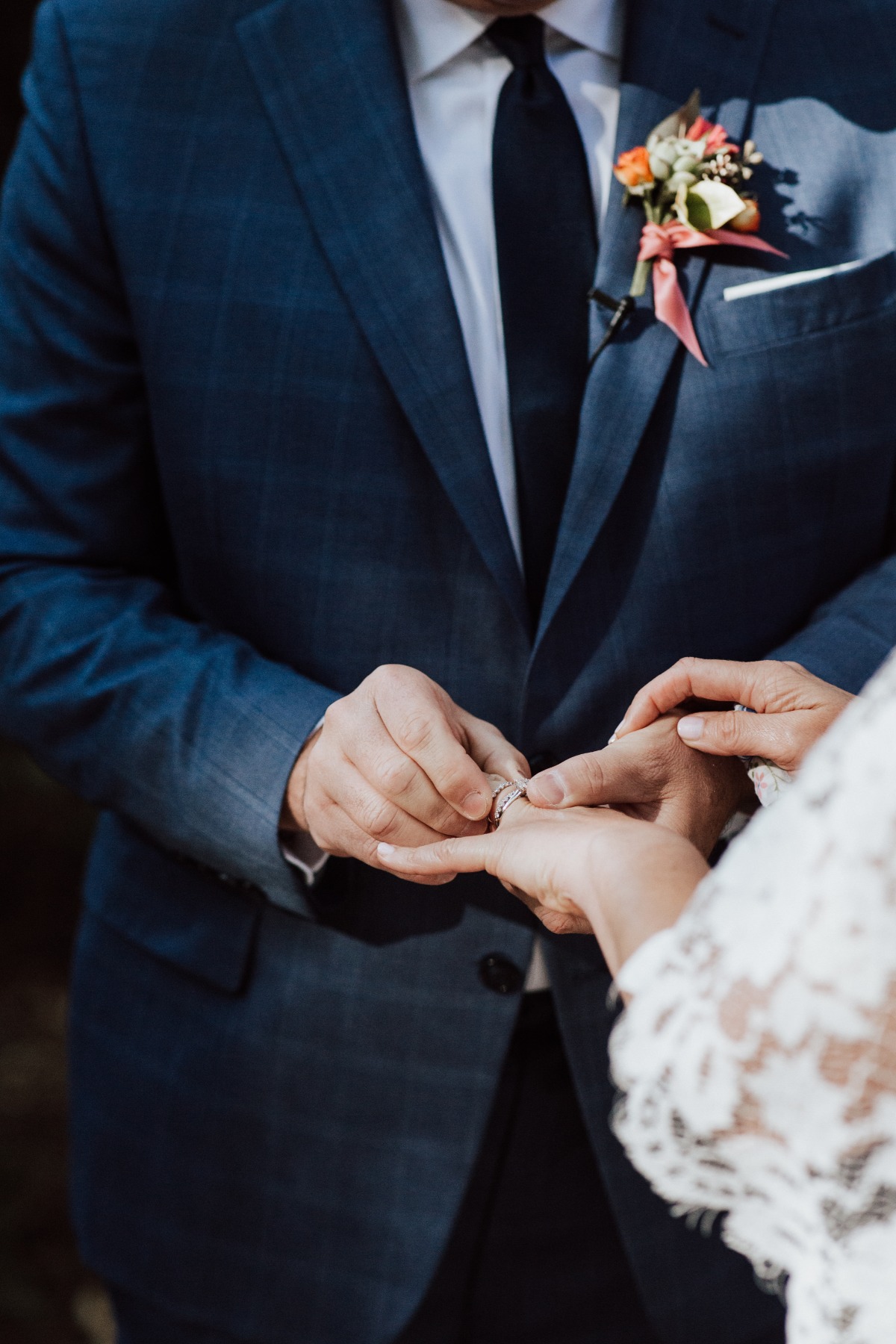 Bohemian wedding ring exchange