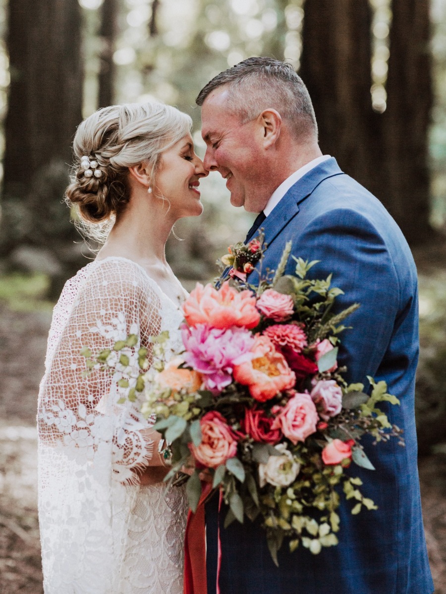 This Big Sur elopement had a dreamy redwoods ceremony & beach picnic