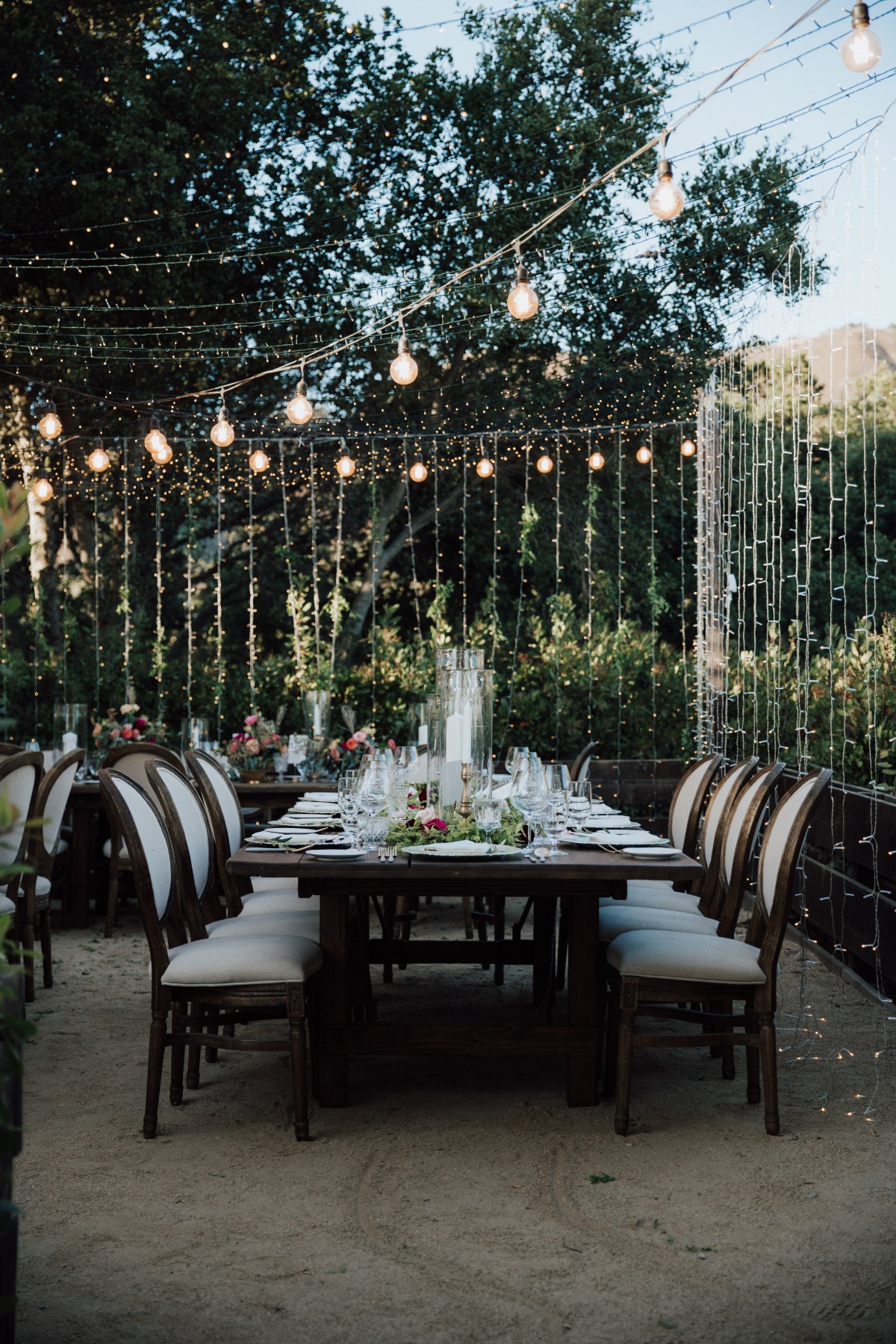 how to mix string light sizes for wedding