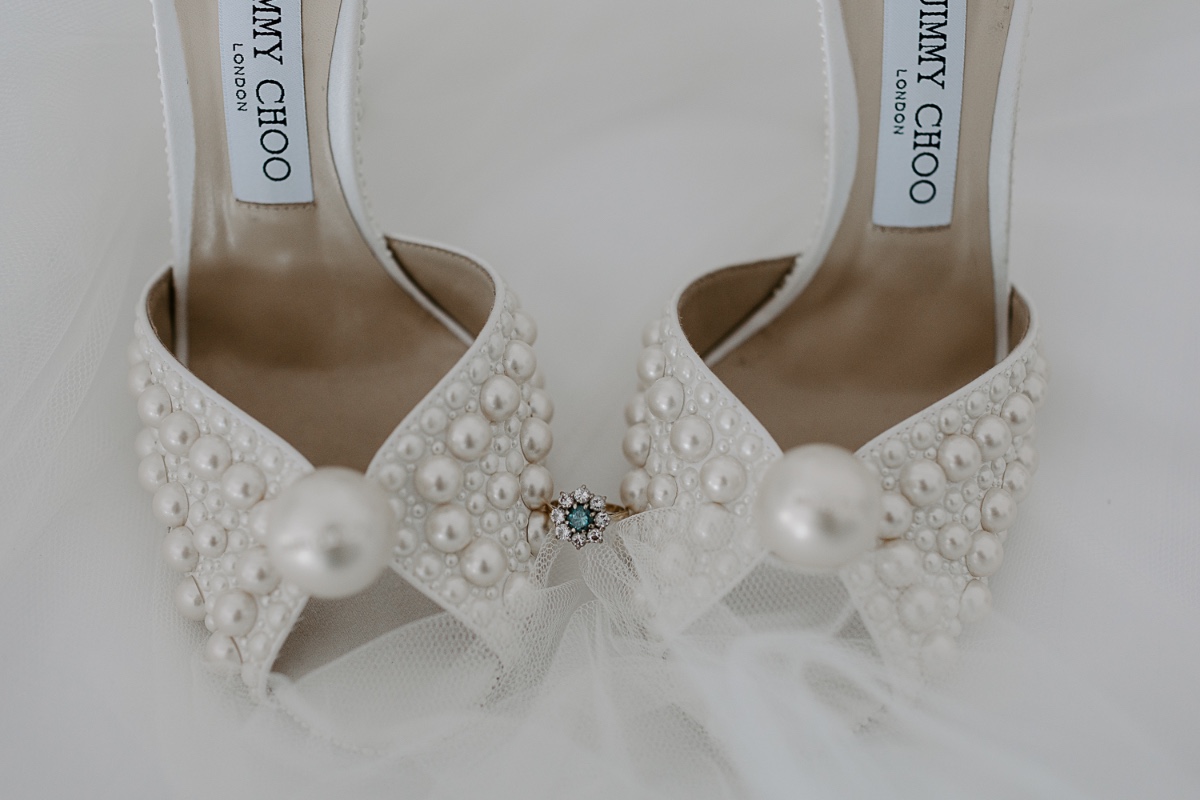 Jimmy Choo pearl wedding shoes