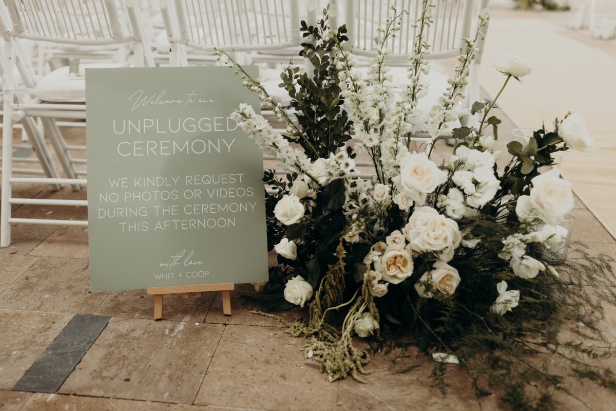 custom unplugged ceremony sign