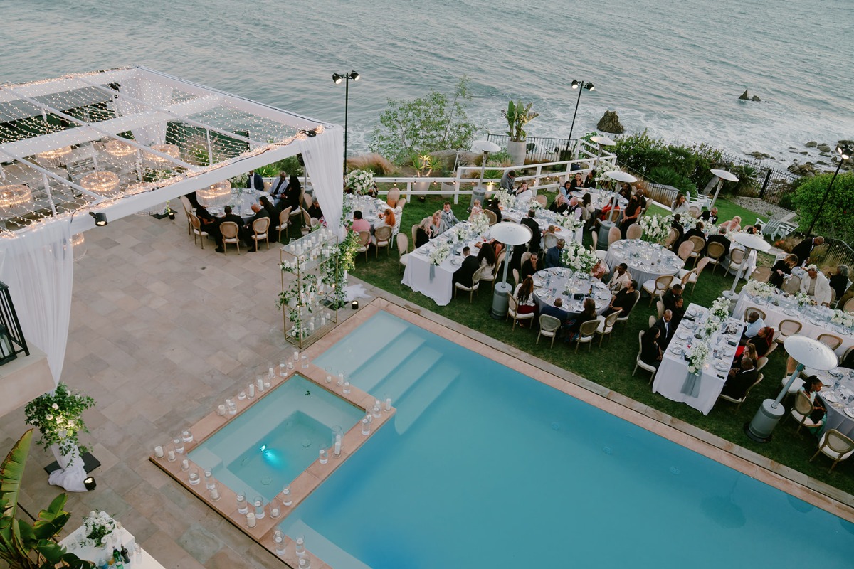 luxury oceanfront wedding reception
