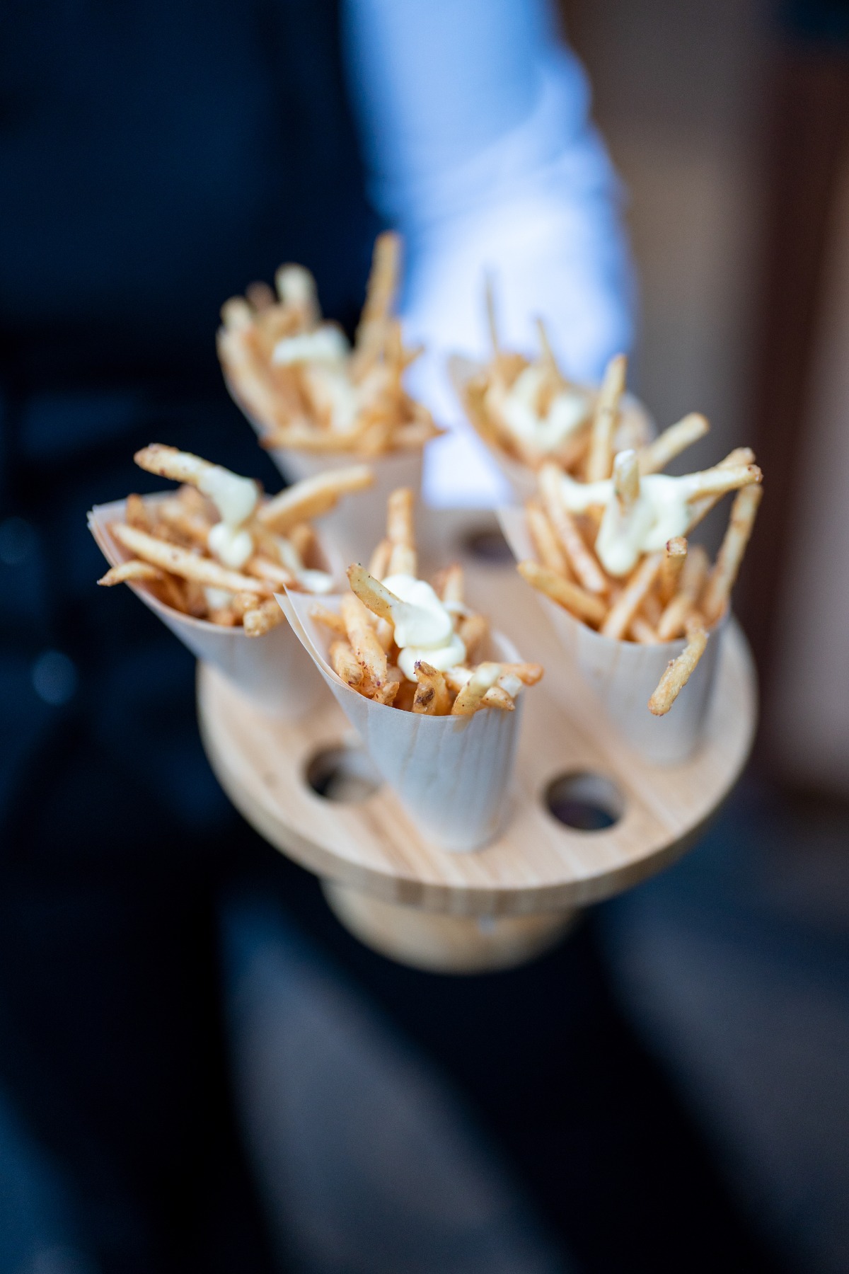 gourmet french fries for wedding cocktail hour