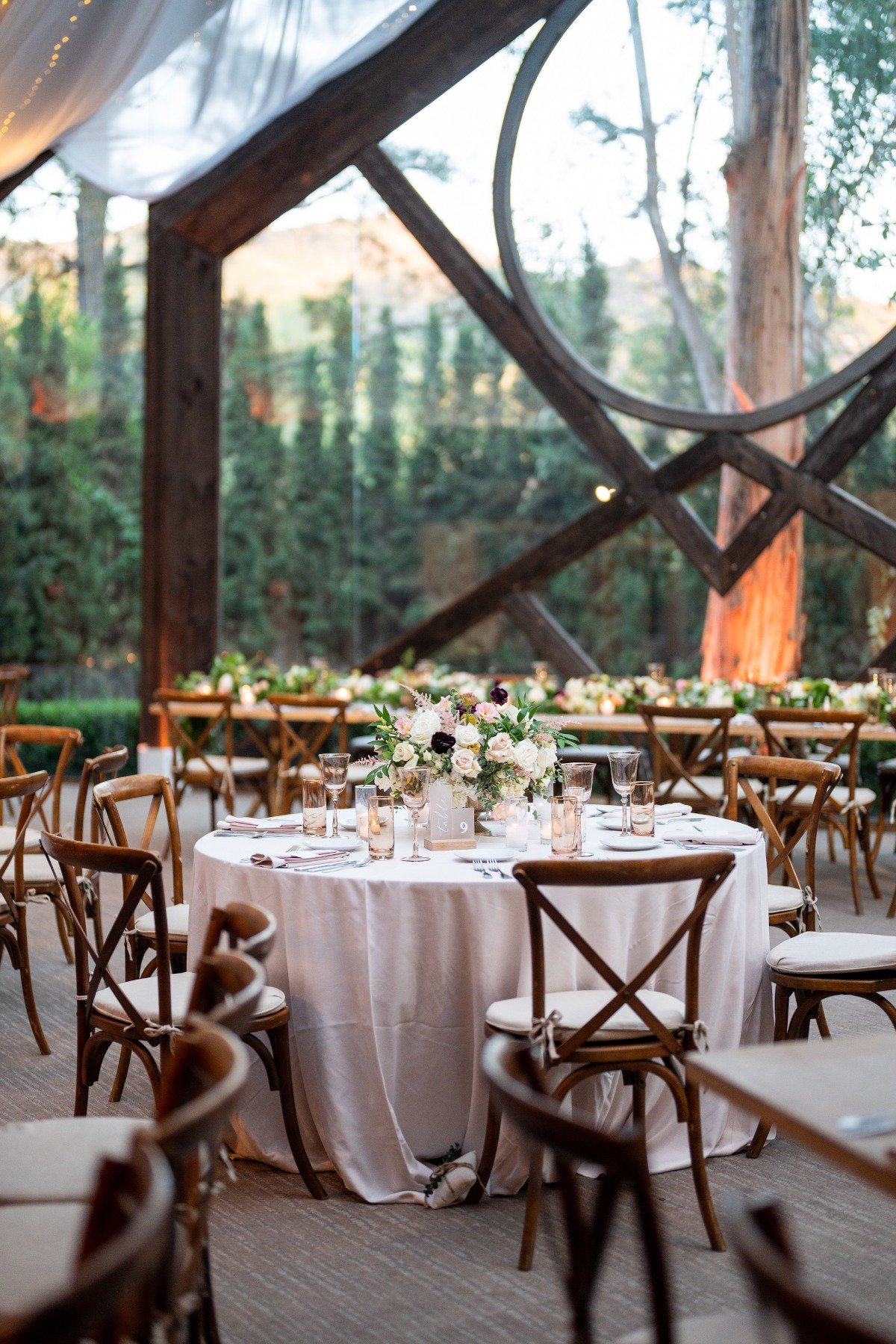 rustic woodland wedding with blush accents