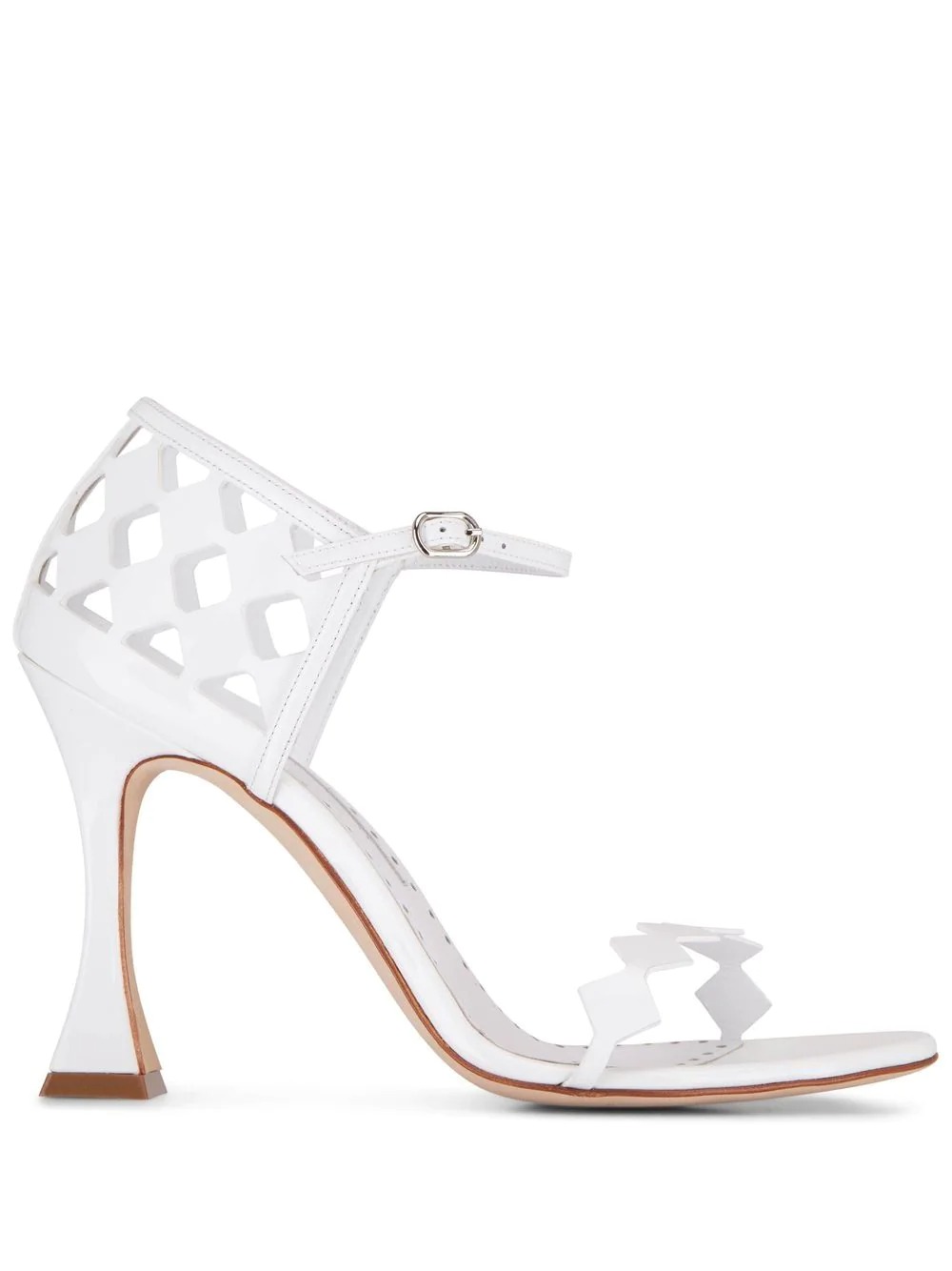 thick heeled designer sandals that would be good for a garden wedding