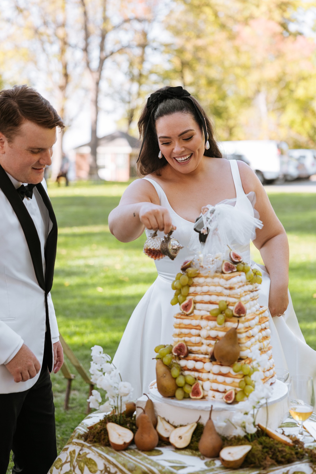 Waffle wedding cake