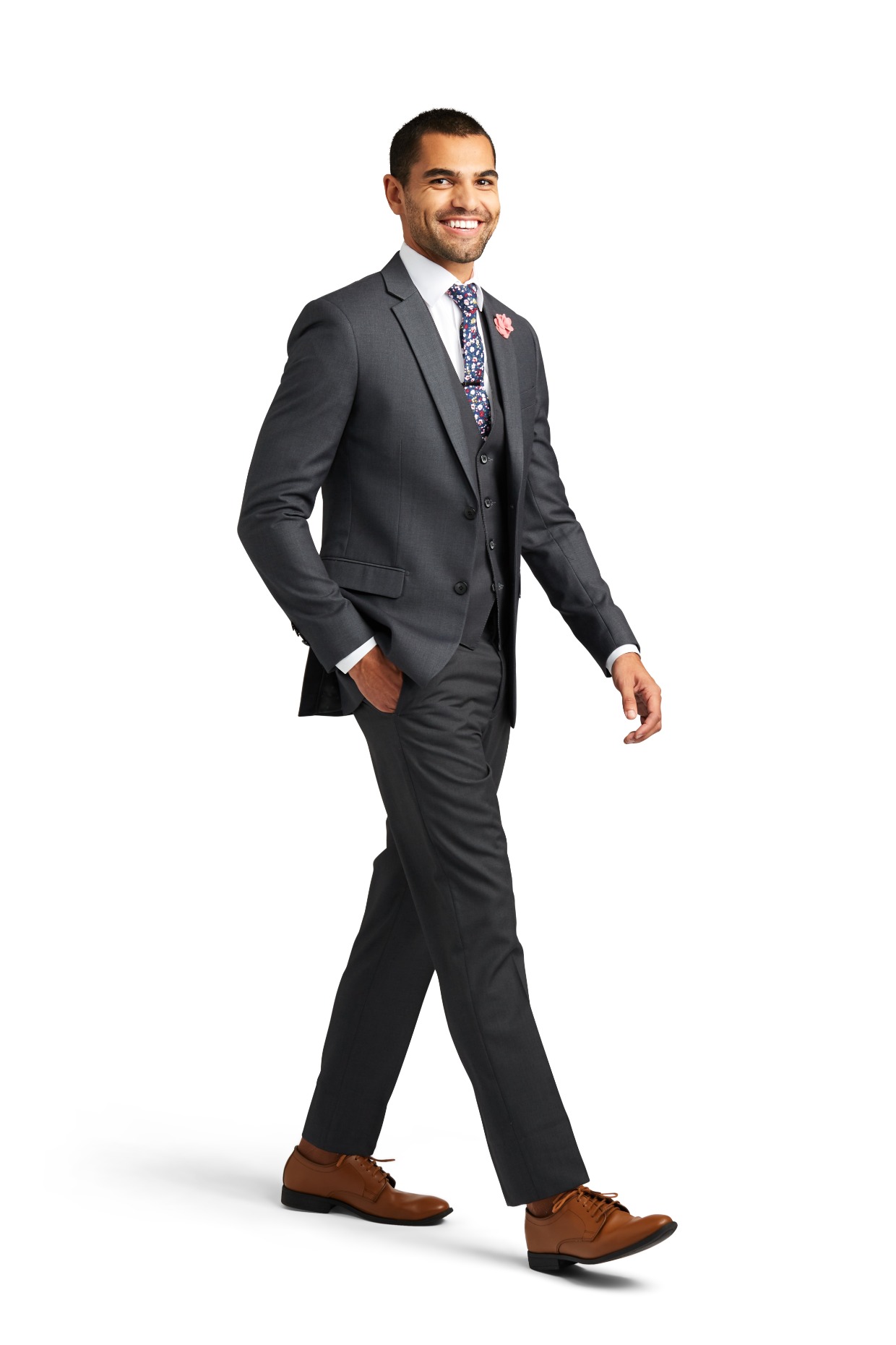 charcoal stretch wedding suit from Stitch & Tie