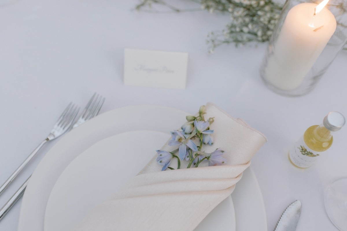 delicate floral place-settings