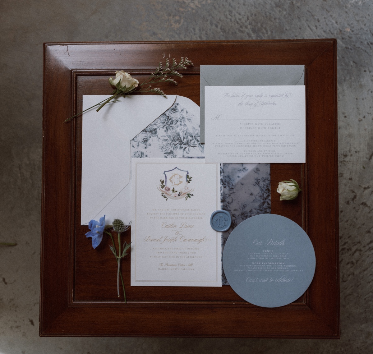 French-inspired invitation suite