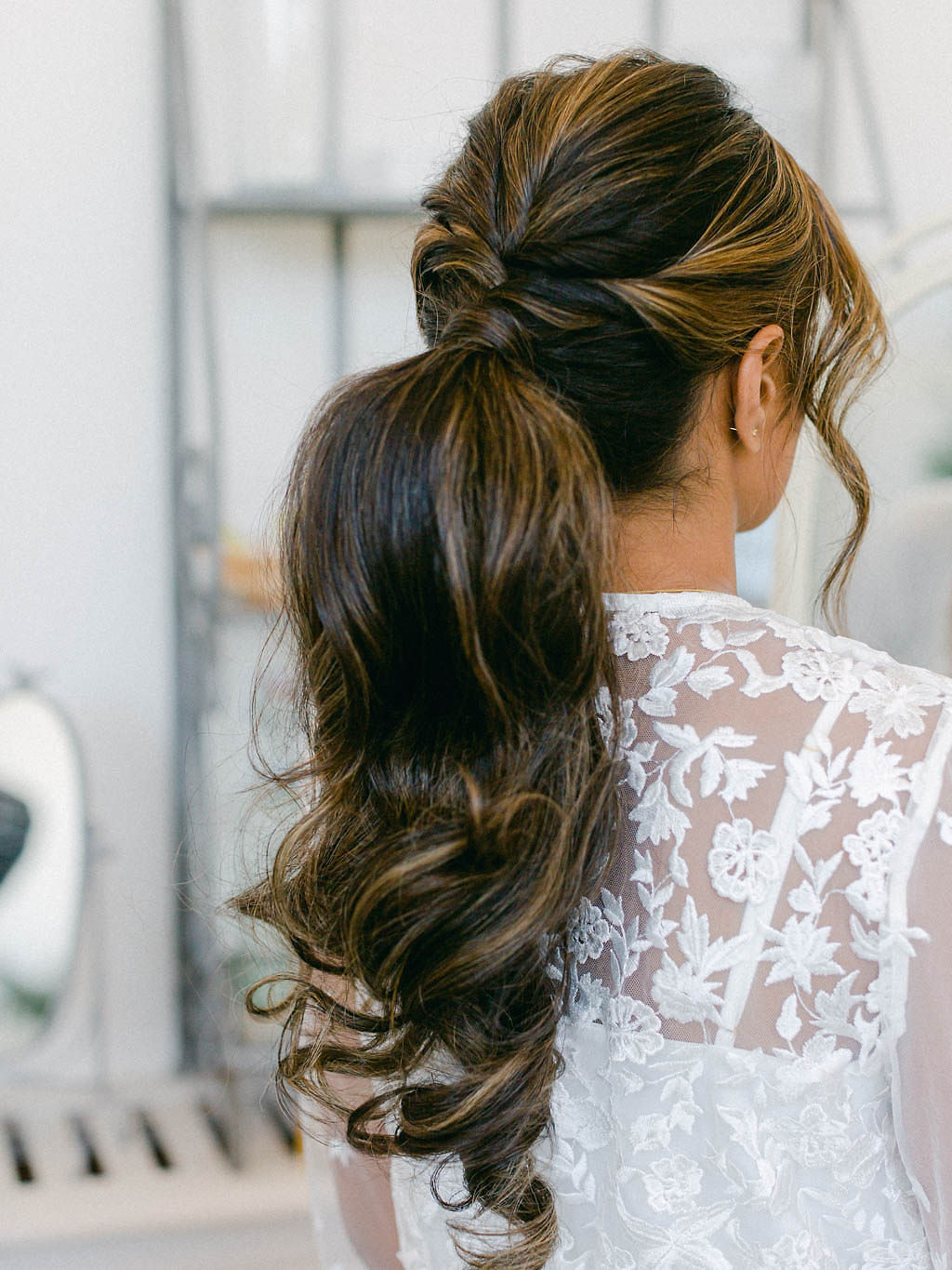 trendy wedding ponytail styles