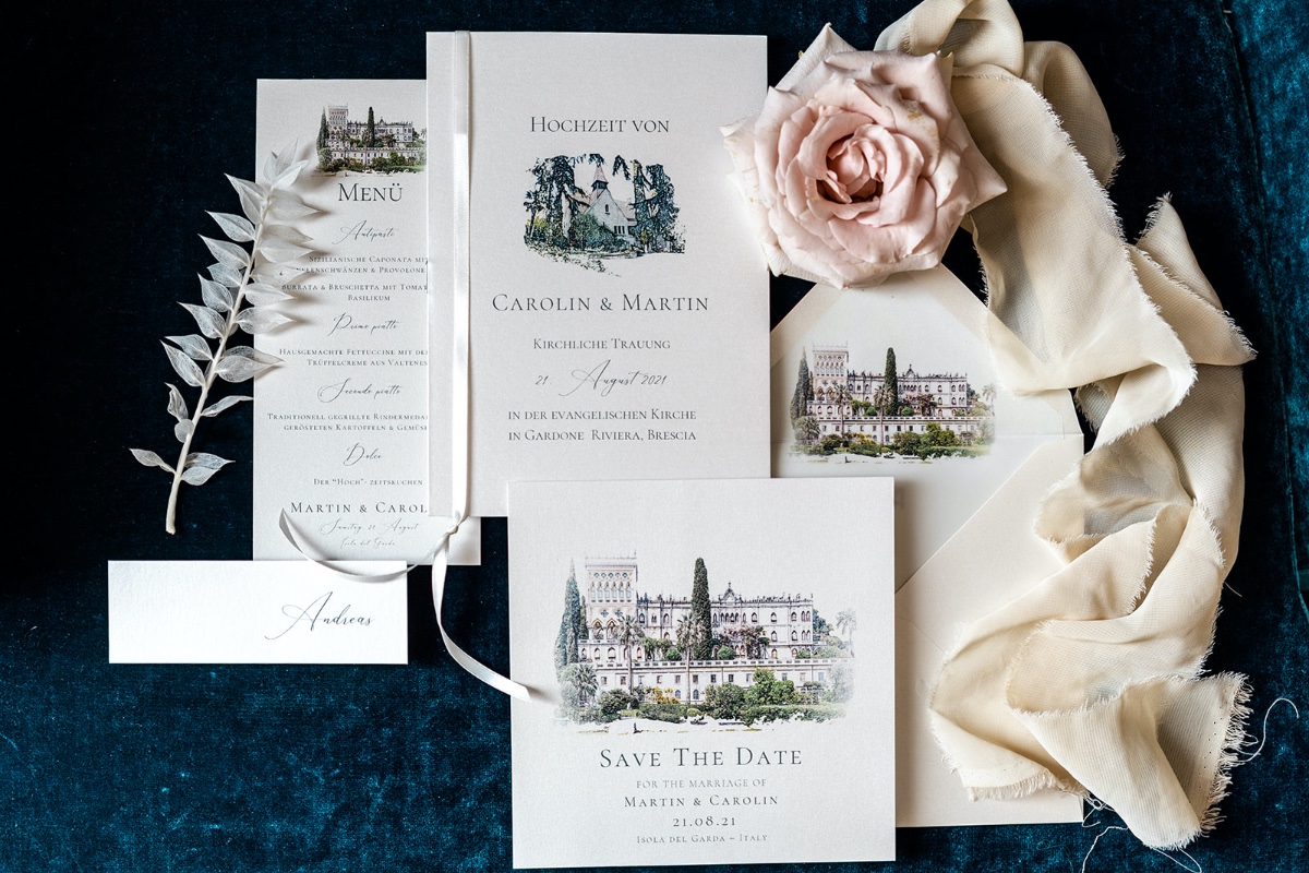 Elegant watercolor wedding invitations